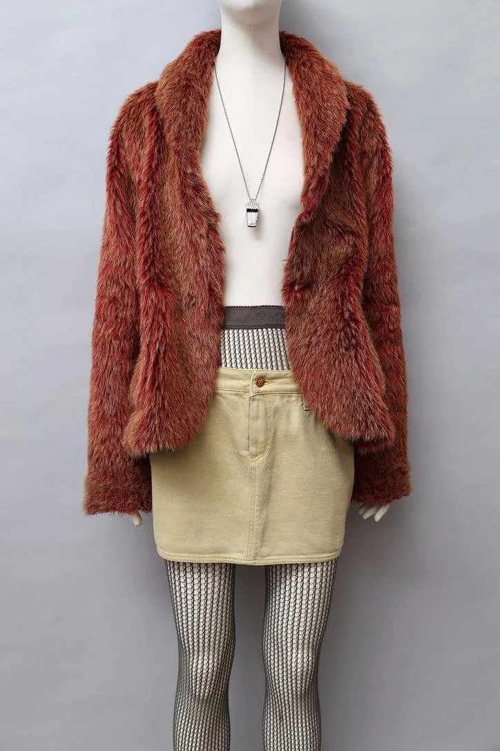F/W 1999 Xuly Bët rust red reversible faux fur jacket