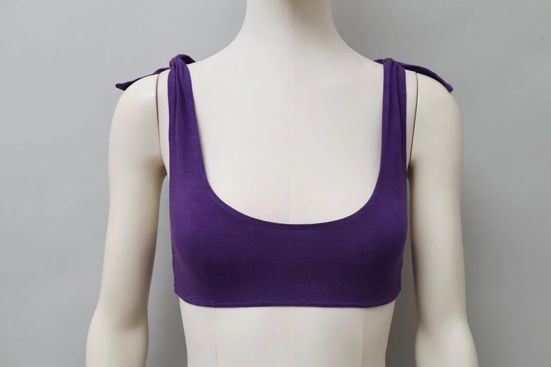 1980s Oceano by La Perla purple cropped top