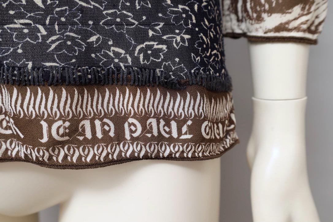 S/S 1998 Jean Paul Gaultier mesh logo hem