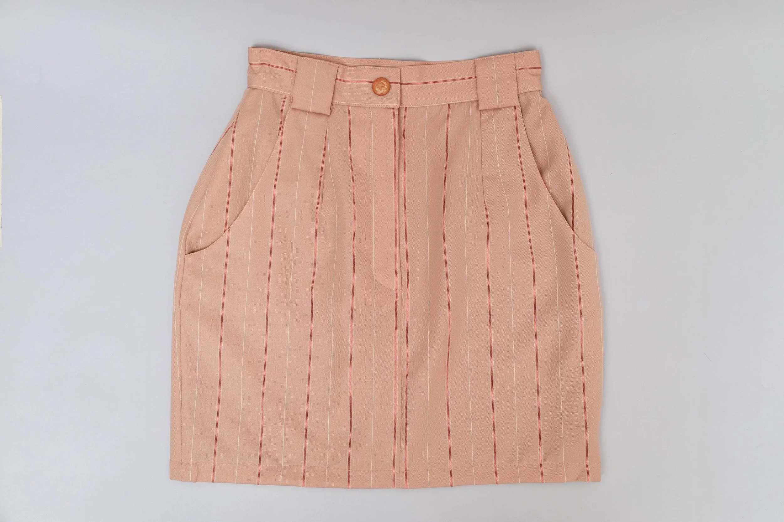 1990s Chantal Thomass apricot striped miniskirt