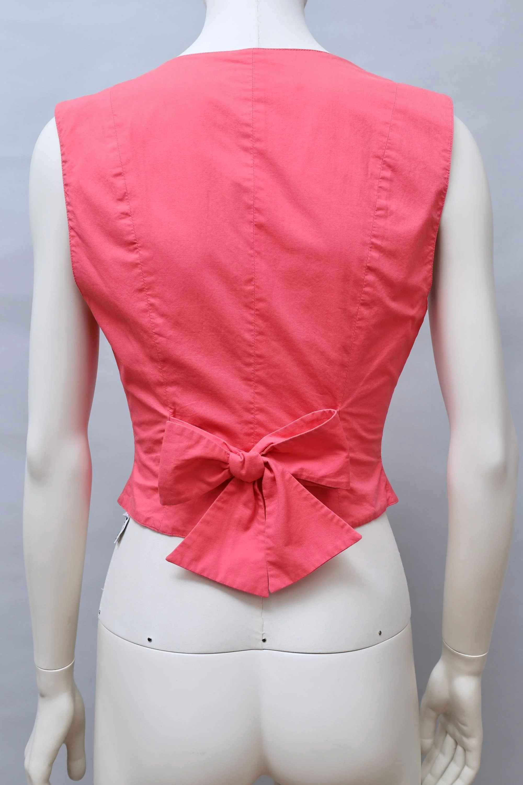 S/S 1989 Chantal Thomass pink cotton and black lace vest