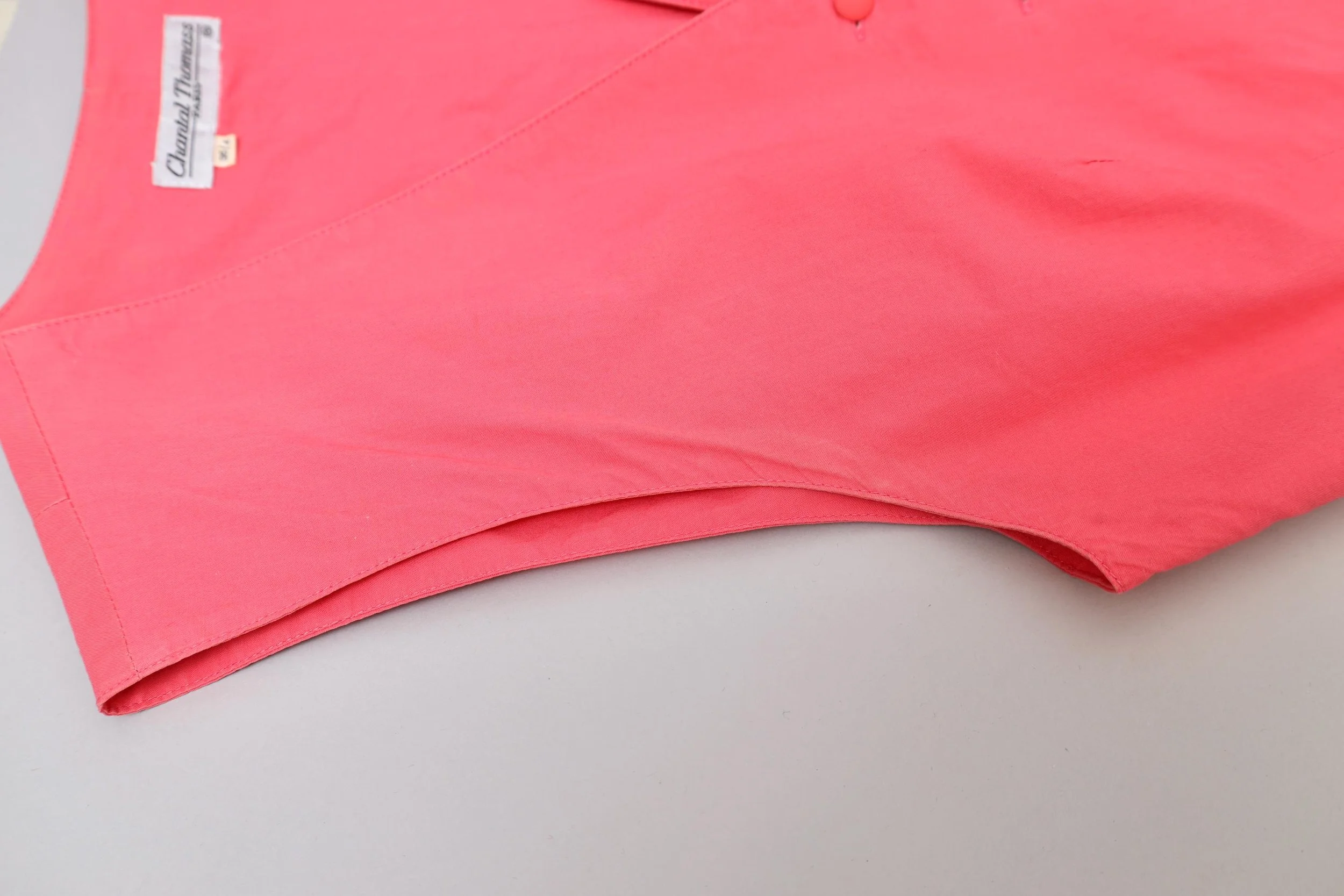 pink cotton vest detail