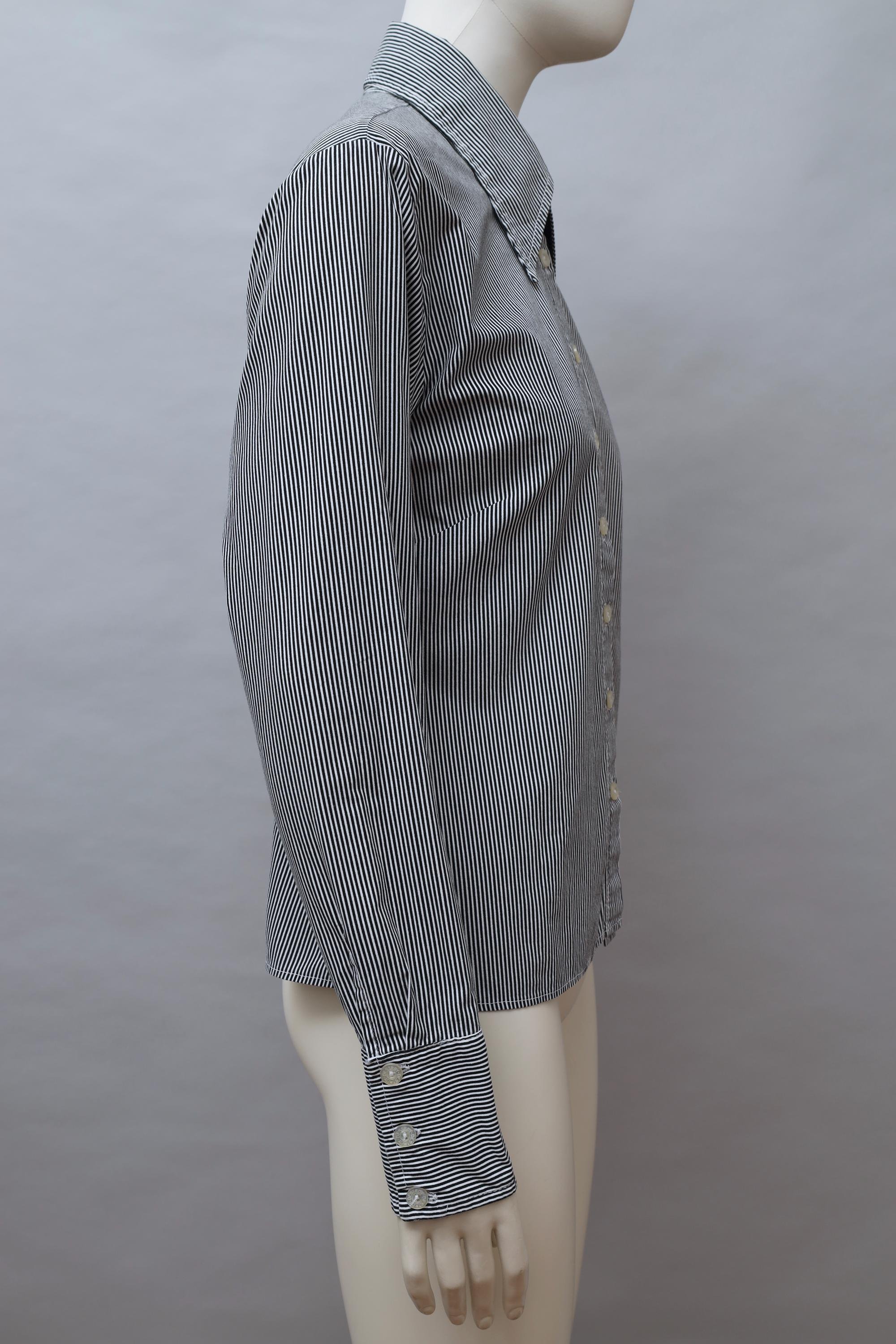 1990s DESTROY by John Richmond striped blouse with pointed collar