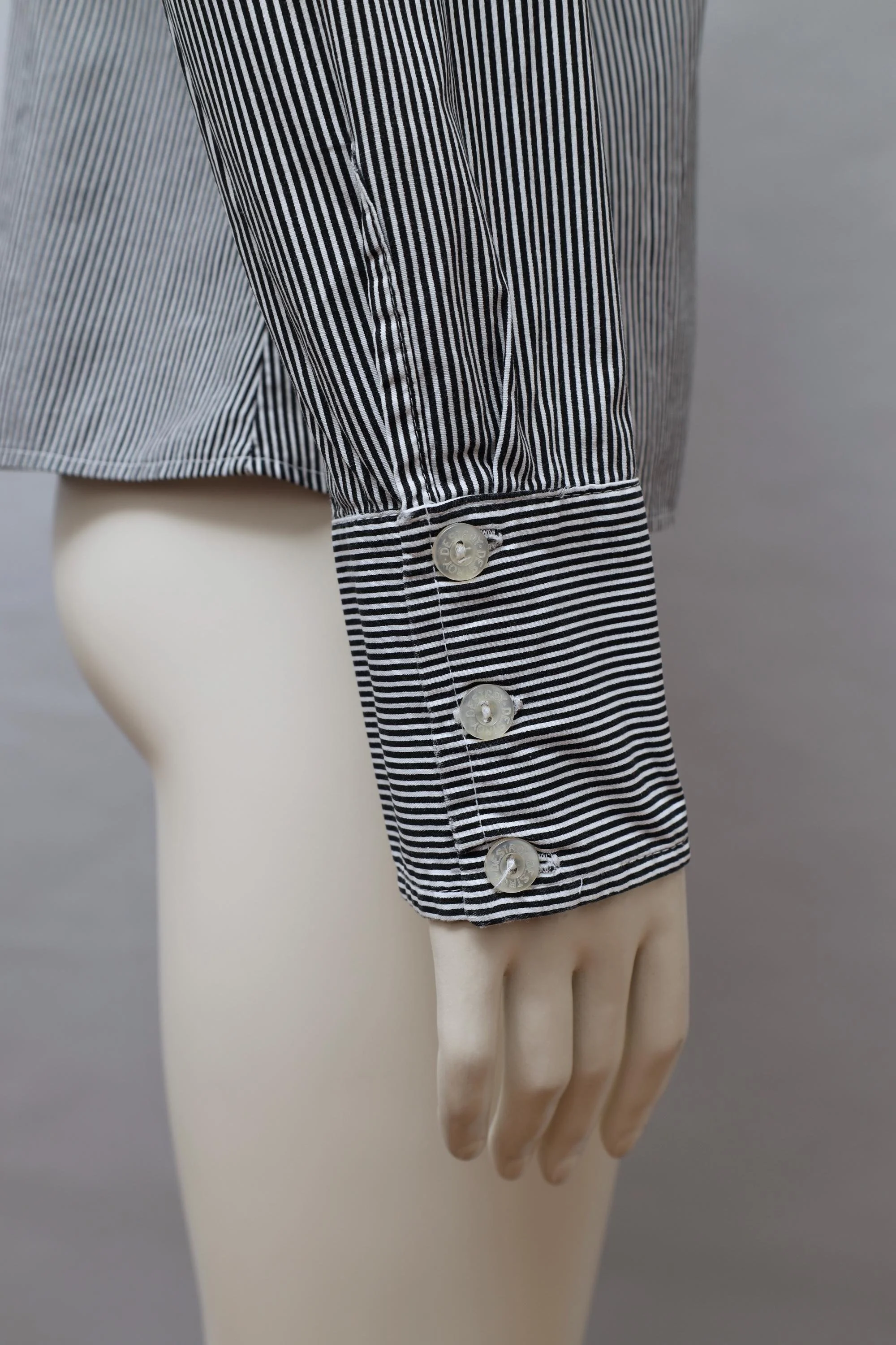 1990s DESTROY by John Richmond striped blouse with pointed collar