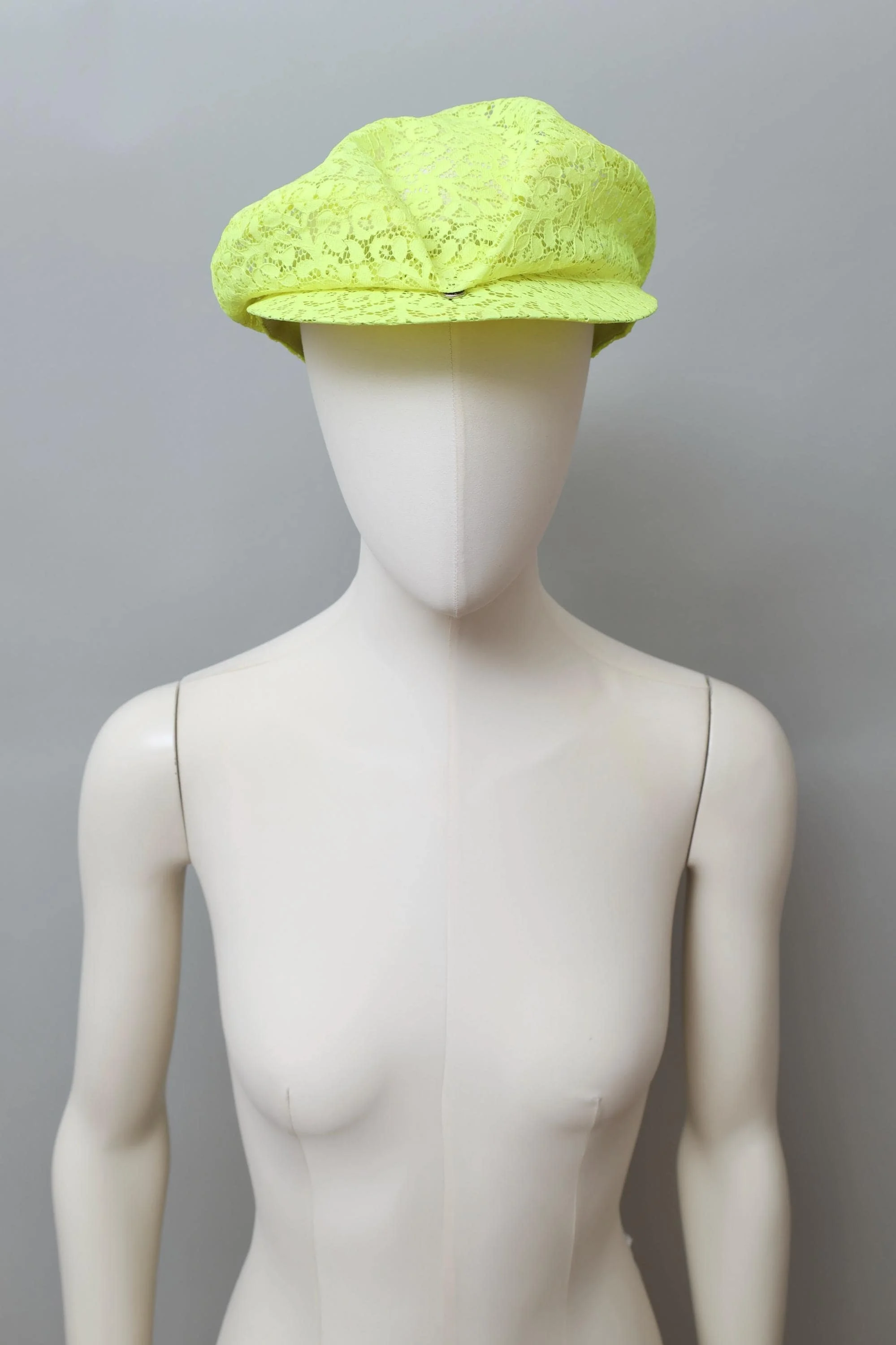 Rare 2000s Cinzia Ruggeri fluorescent yellow lace cap prototype