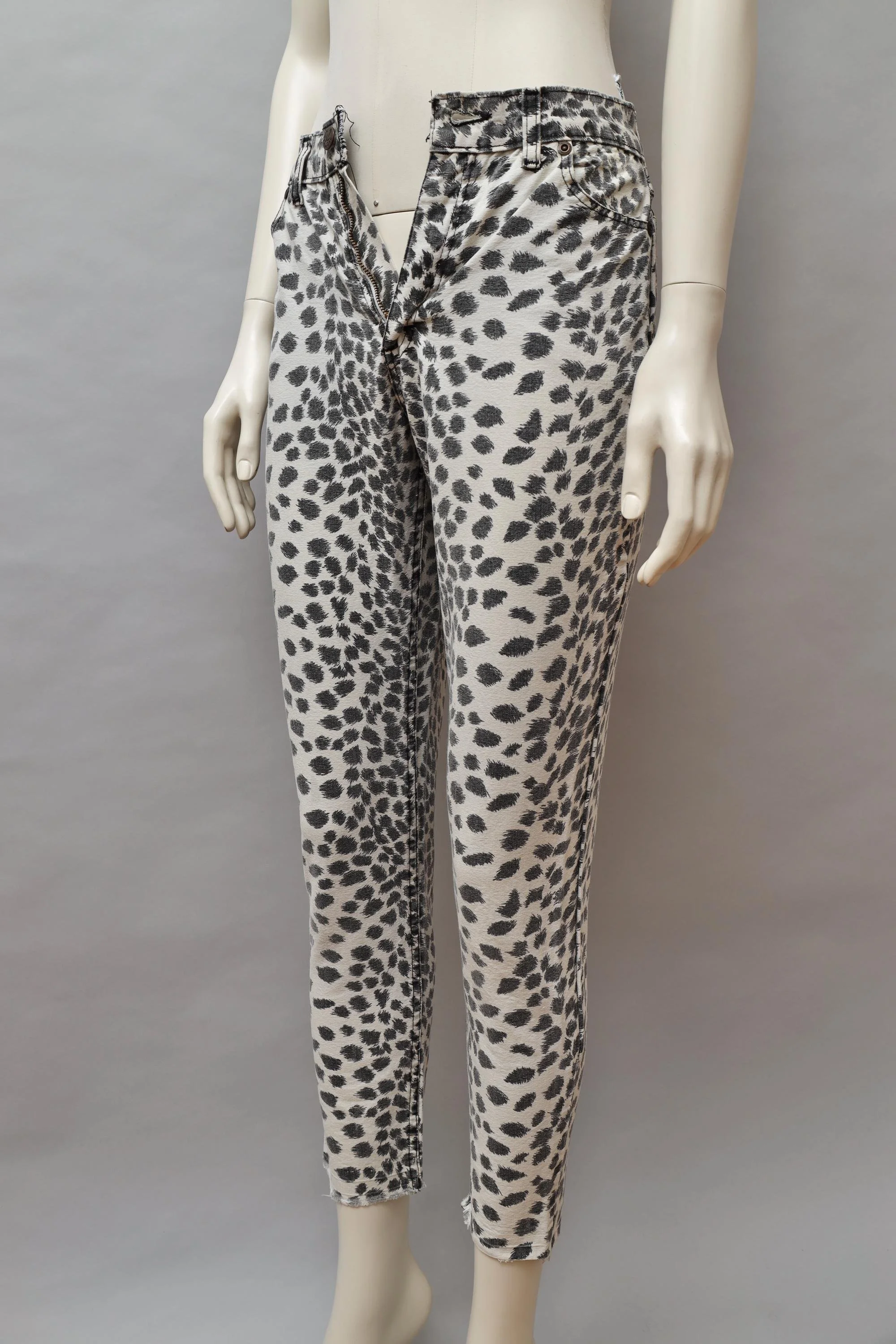 cheetah print jeans zipper fly