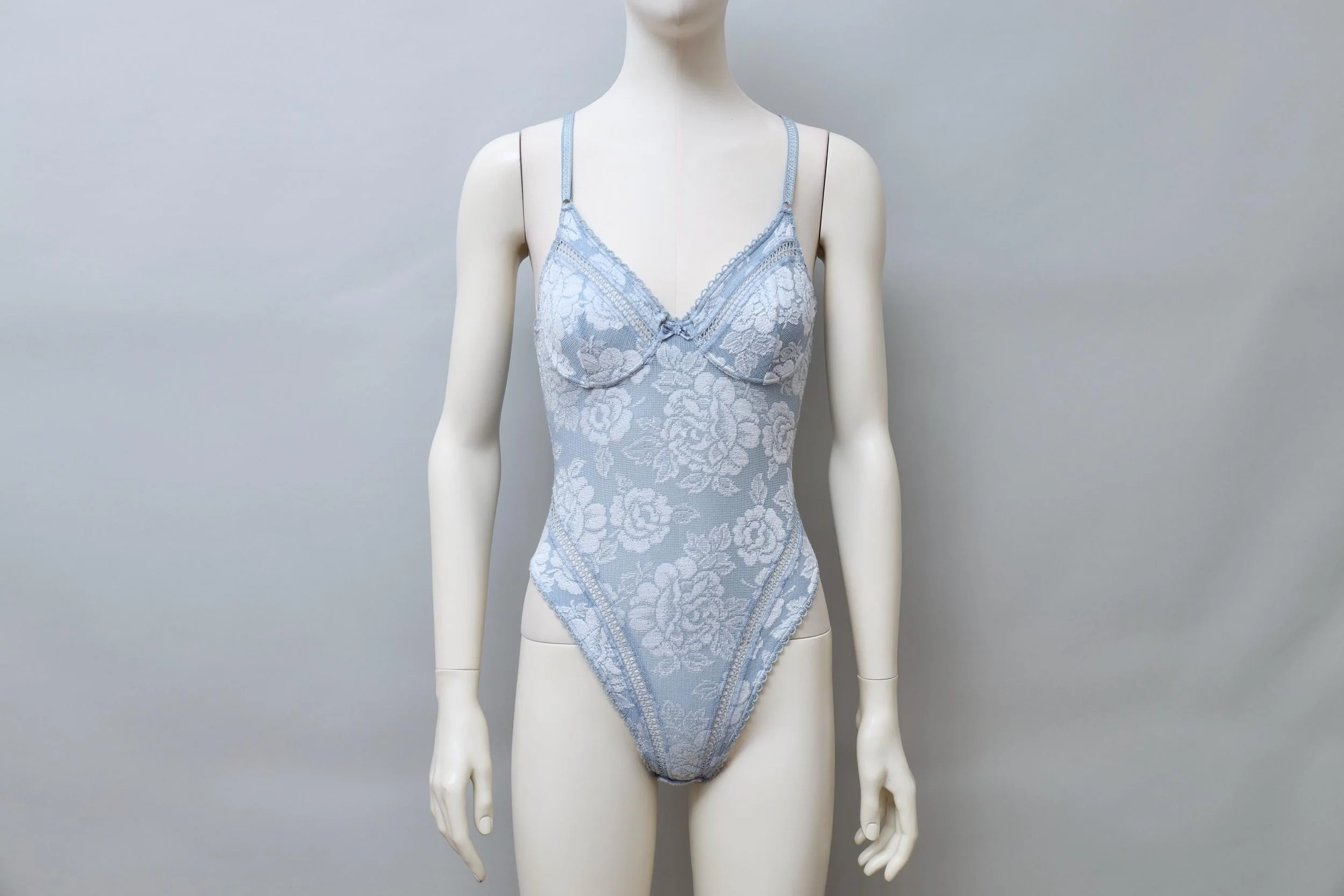 late 1980s / early 1990s Occhi Verdi ice blue brocade bodysuit