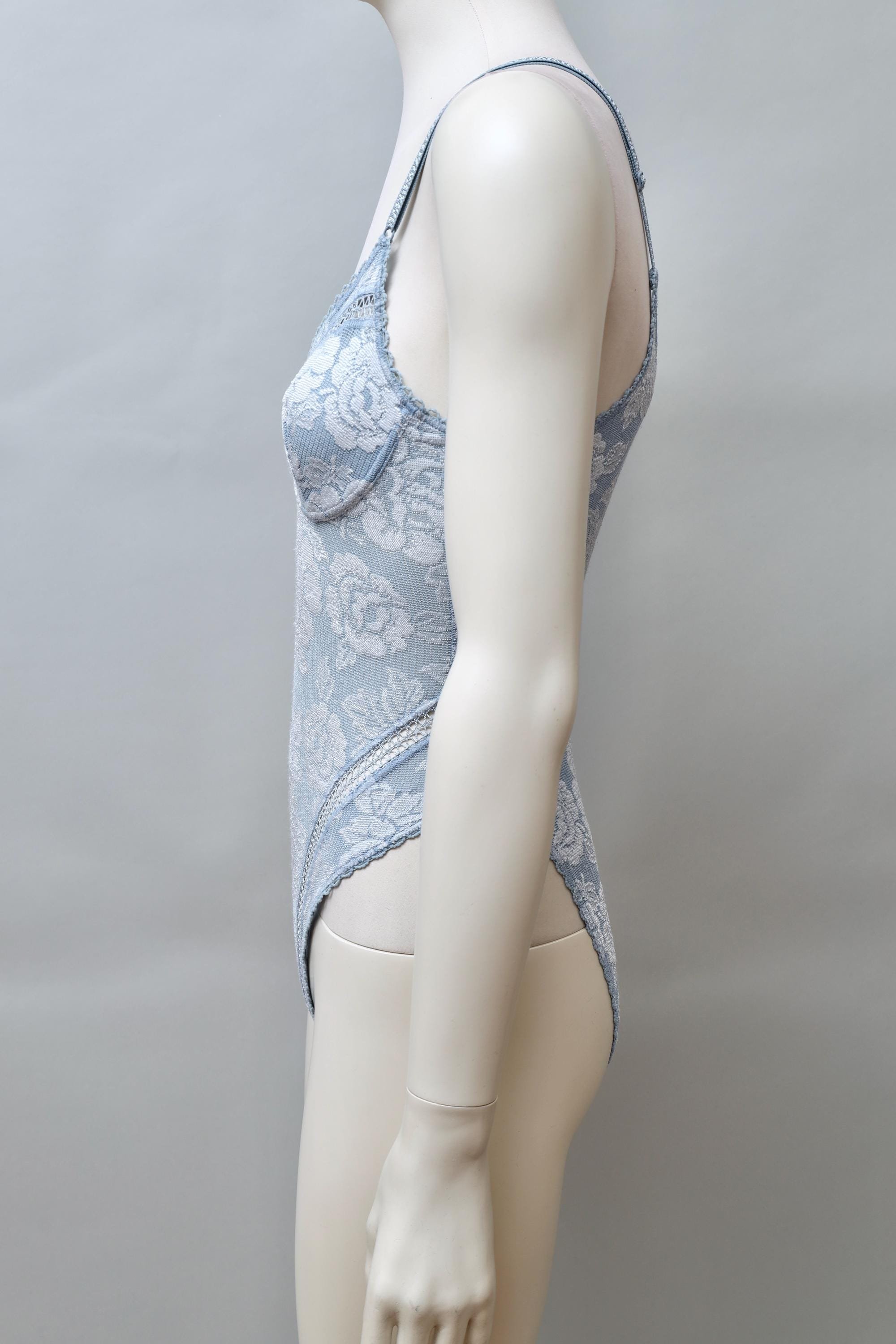 late 1980s / early 1990s Occhi Verdi ice blue brocade bodysuit