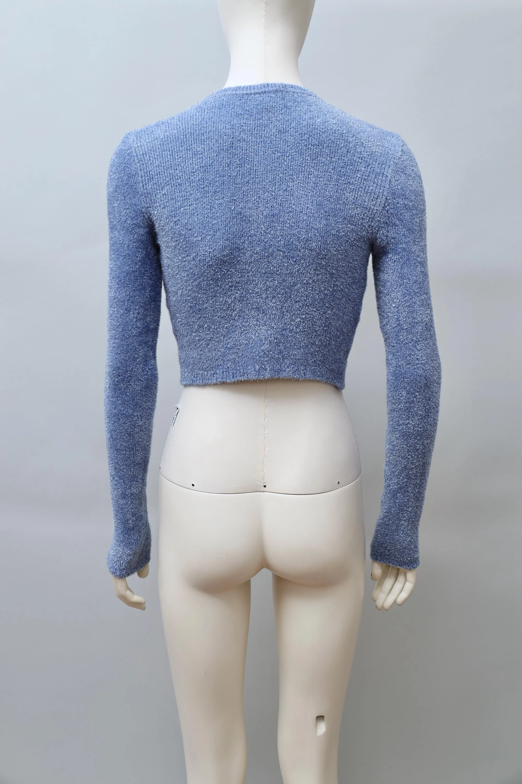 late 1980s / early 1990s Popy Moreni light blue glitter knit cardigan