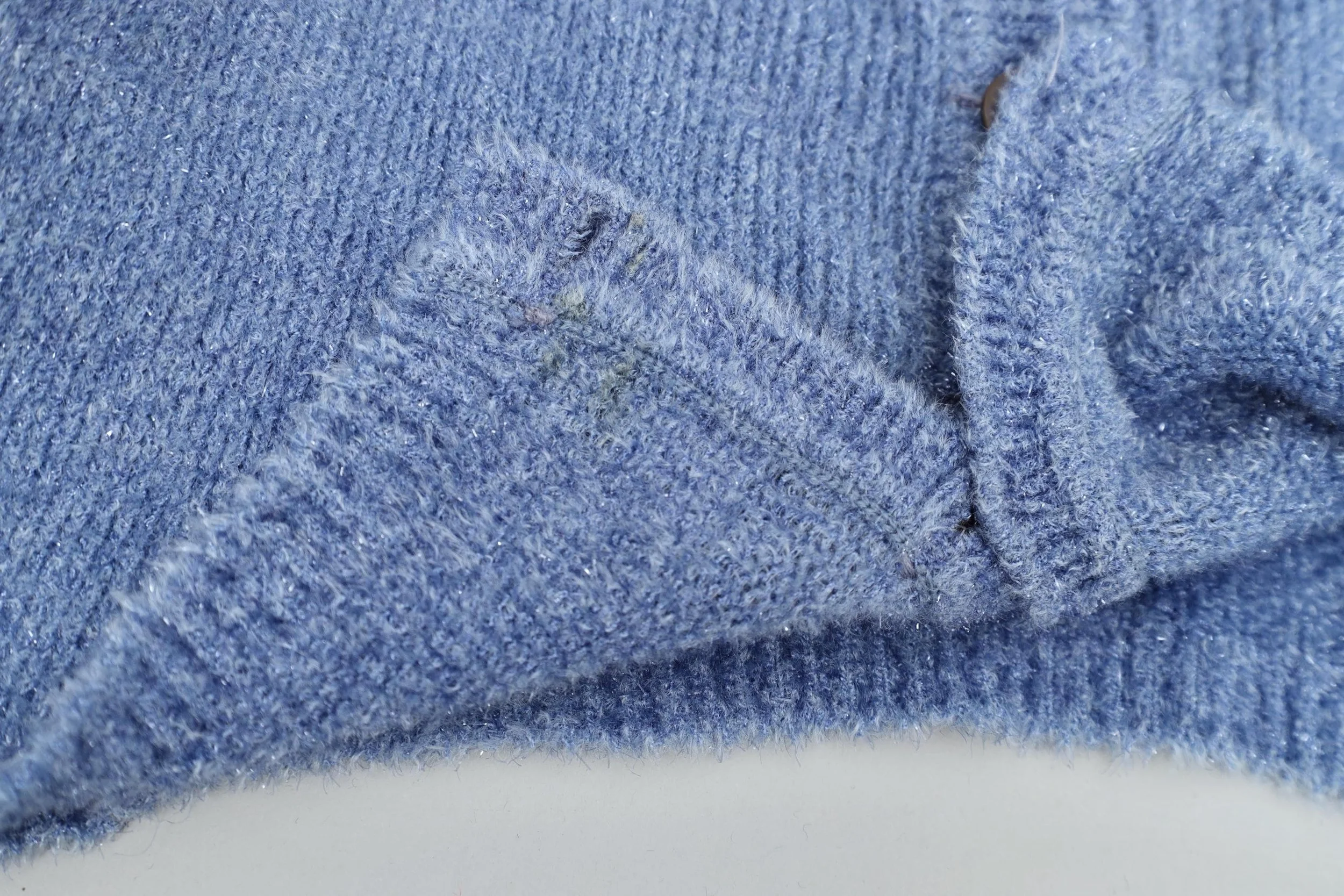 light blue glitter knit detail