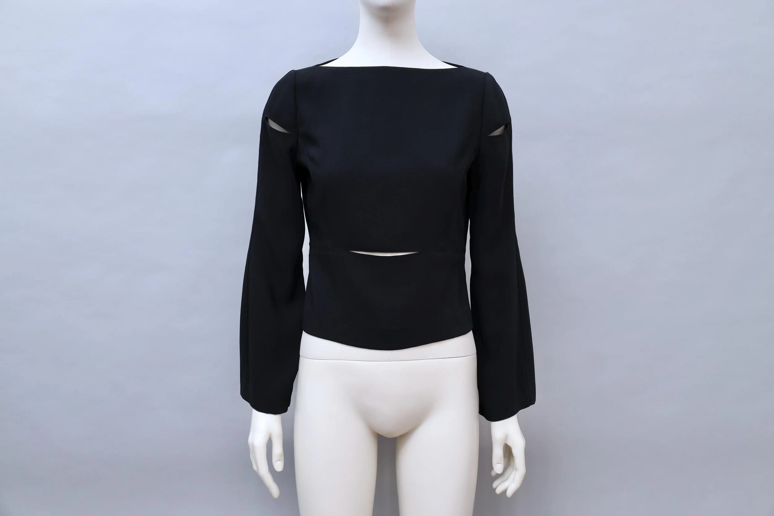 S/S 2000 Mugler by Thierry Mugler black slit crêpe top