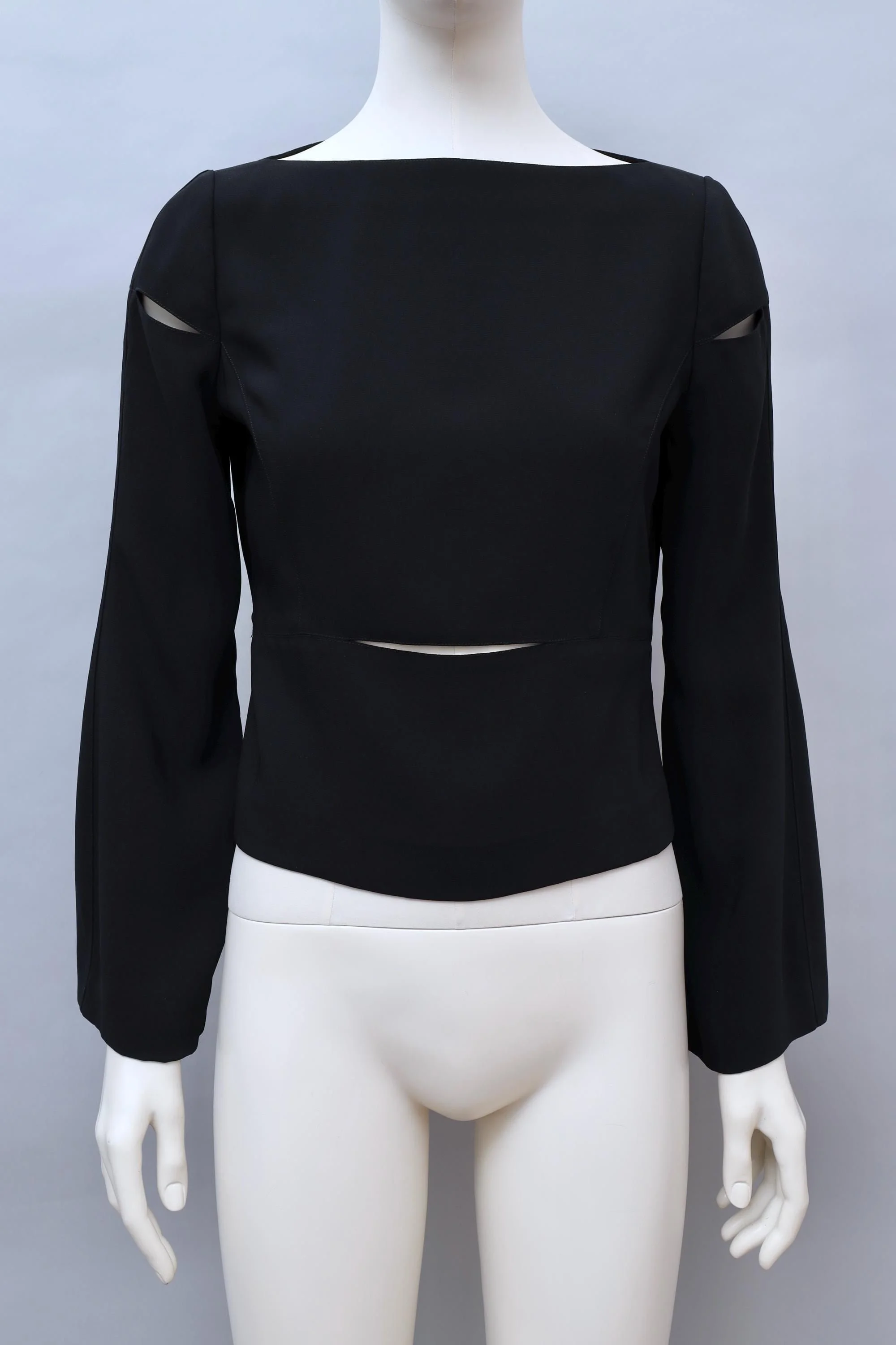 S/S 2000 Mugler by Thierry Mugler black slit crêpe top