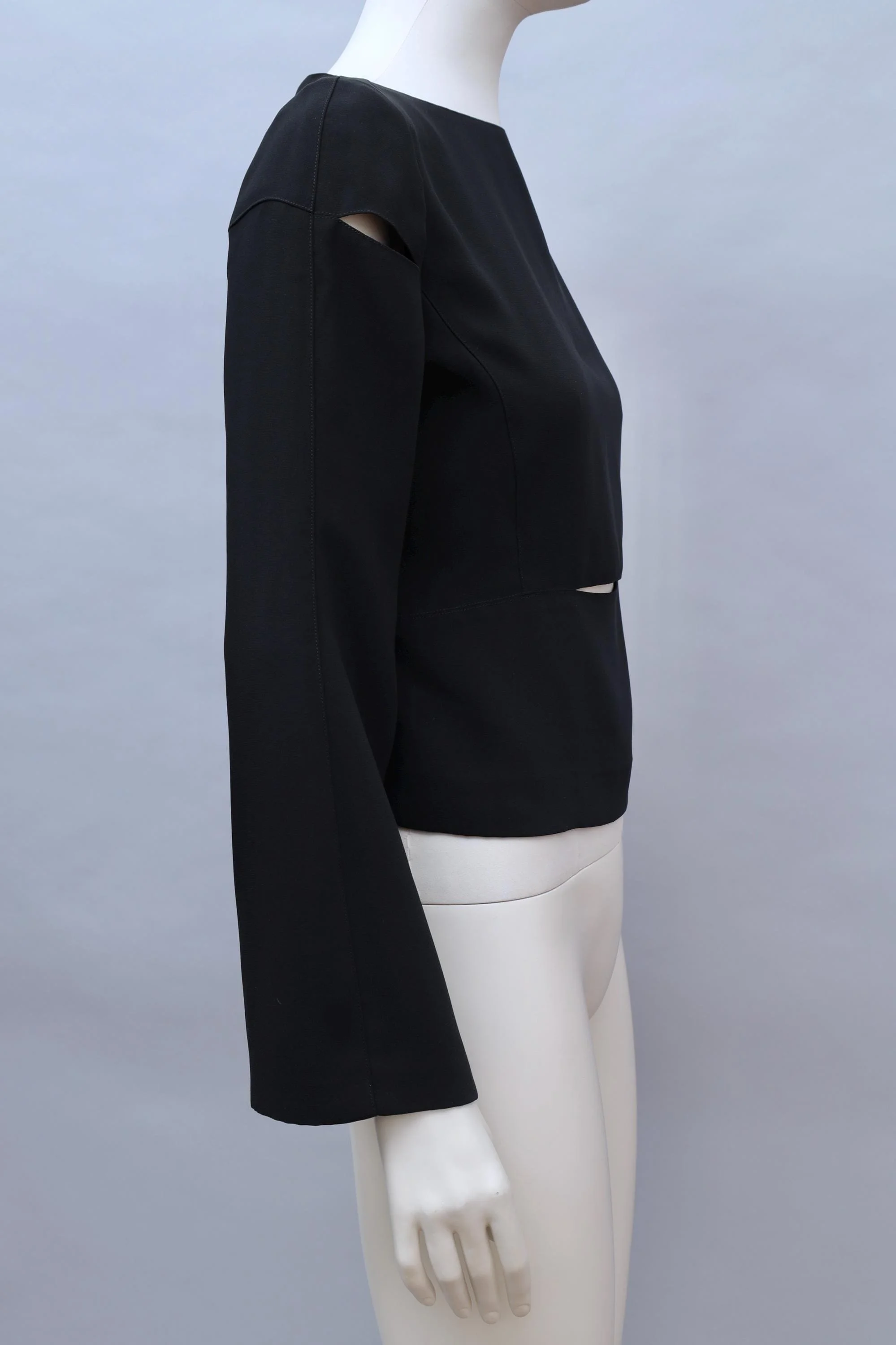S/S 2000 Mugler by Thierry Mugler black slit crêpe top
