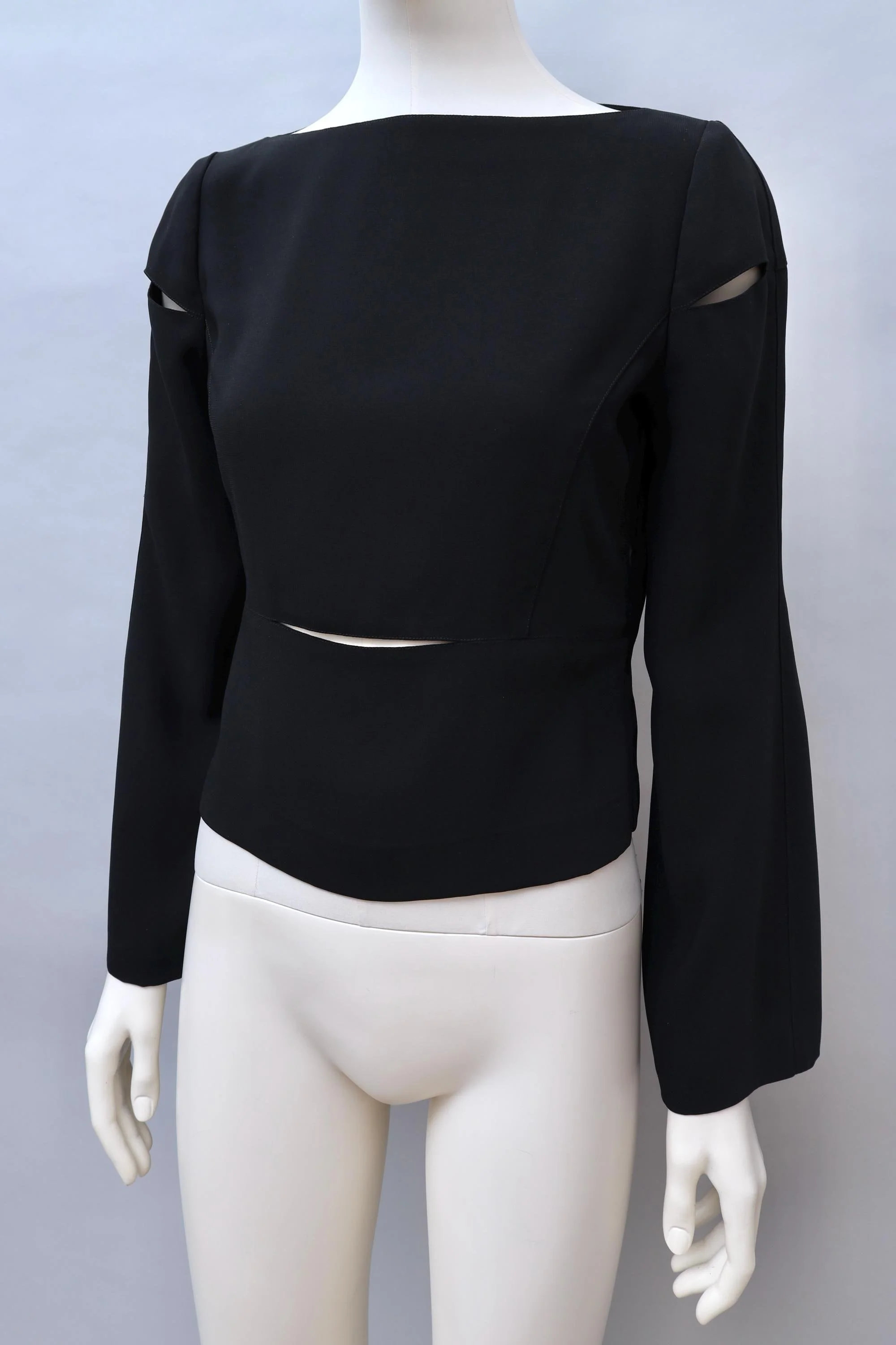 S/S 2000 Mugler by Thierry Mugler black slit crêpe top