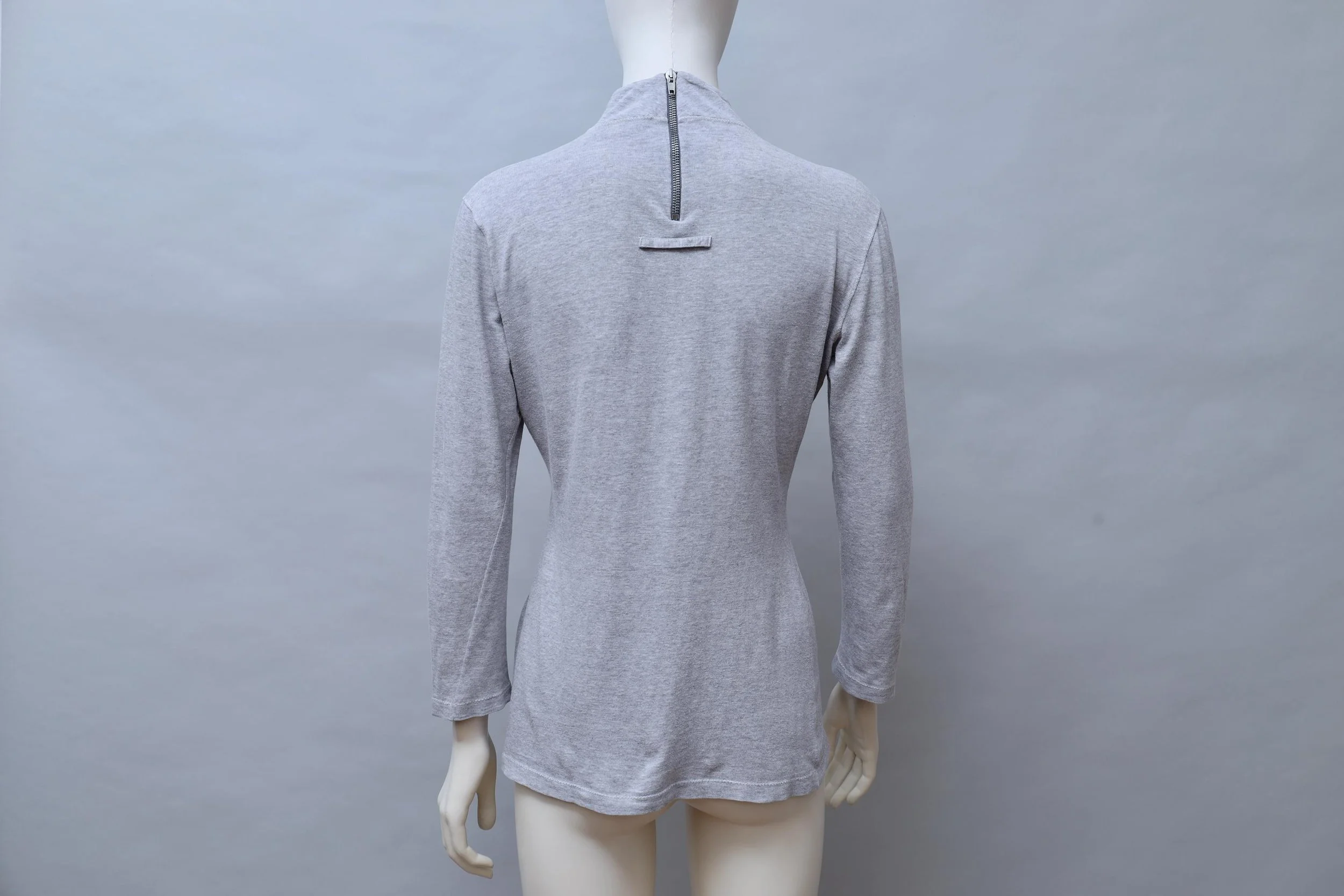 F/W 1987 Jean Paul Gaultier pour Equator gray logo print top