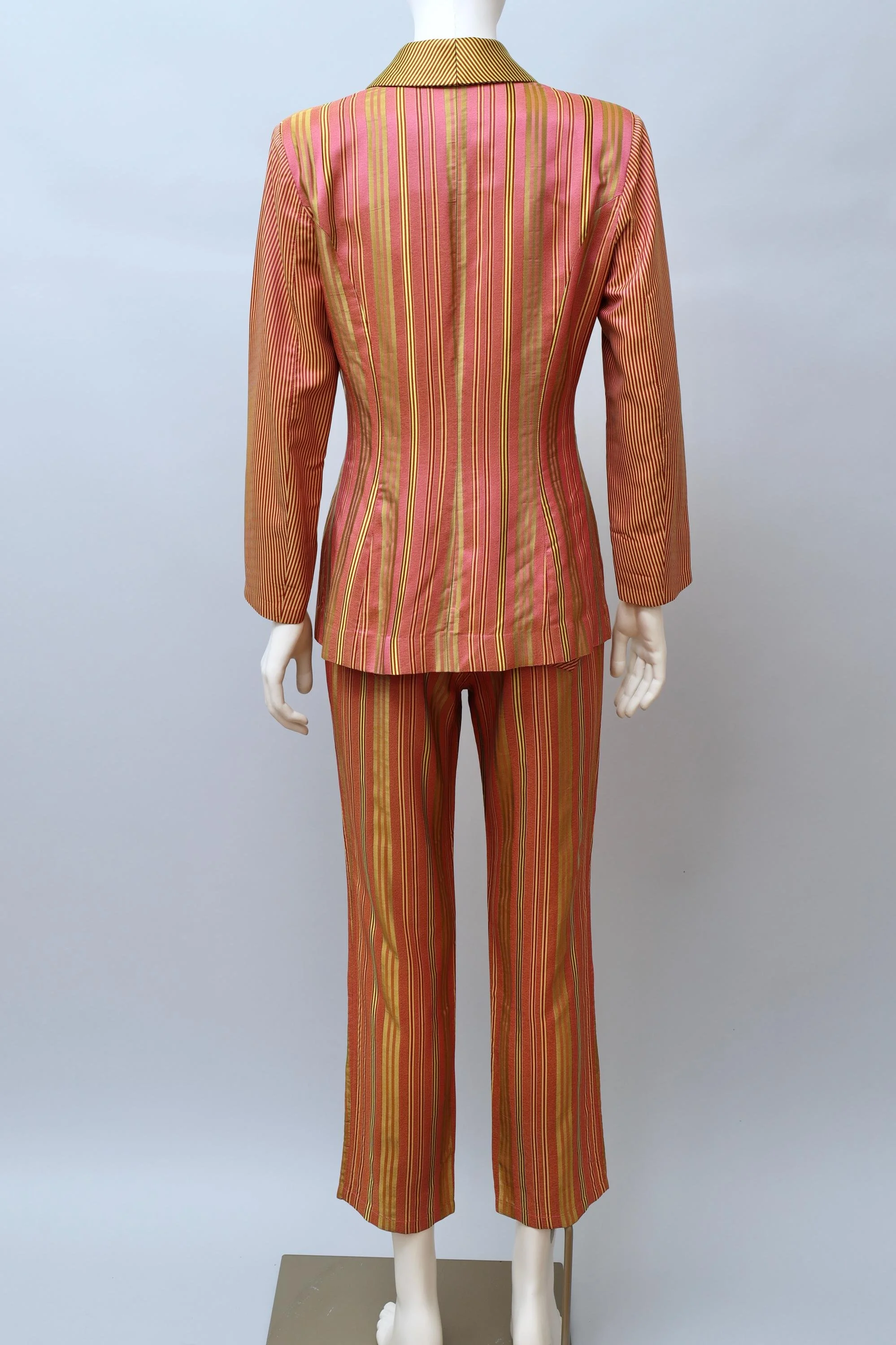 1990s Aquagirl by Fayçal Amor striped sateen suit