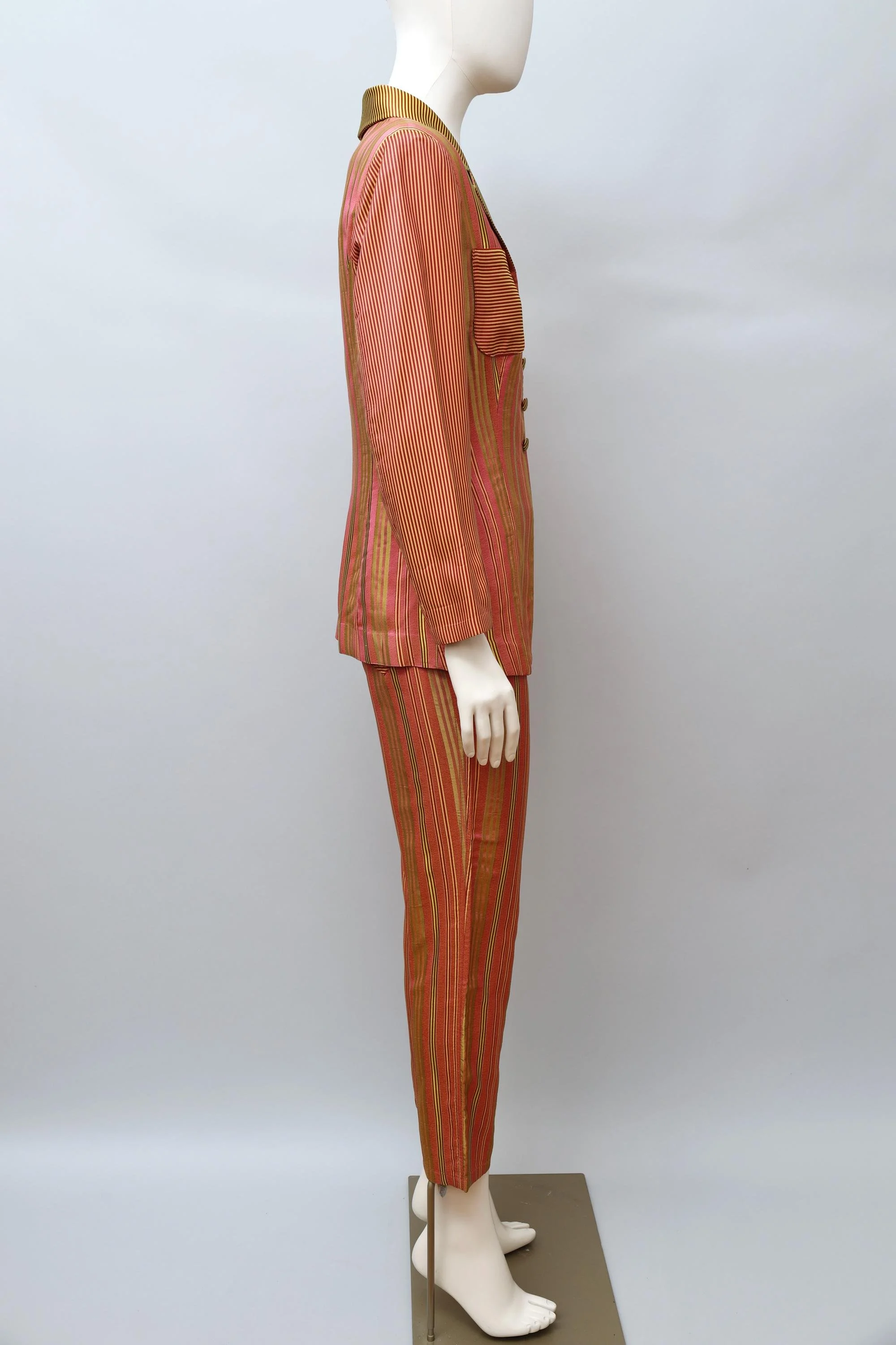 1990s Aquagirl by Fayçal Amor striped sateen suit