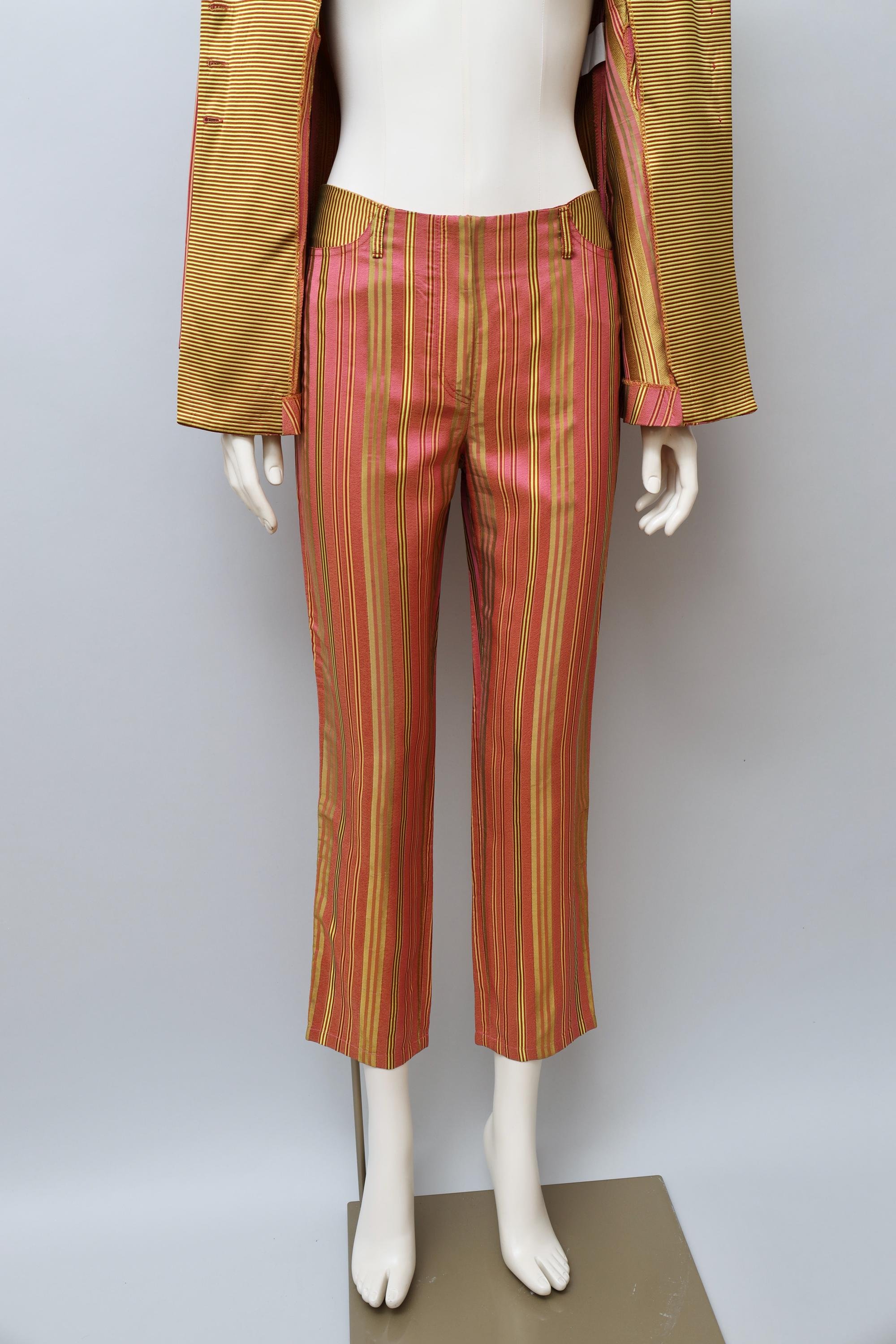 1990s Aquagirl by Fayçal Amor striped sateen suit