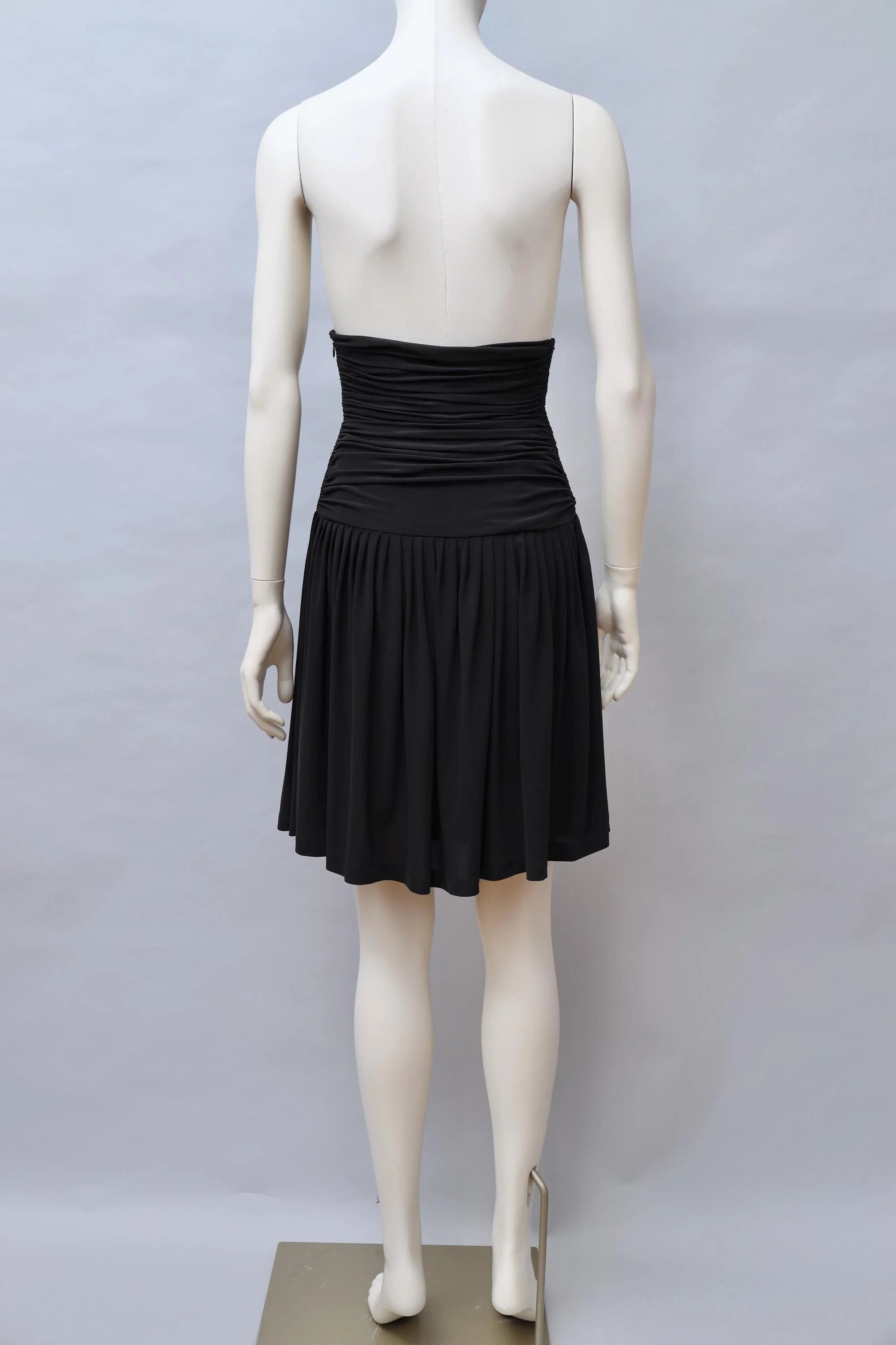 late 1980s / early 1990s Norma Kamali ultra high waist black ruched skirt