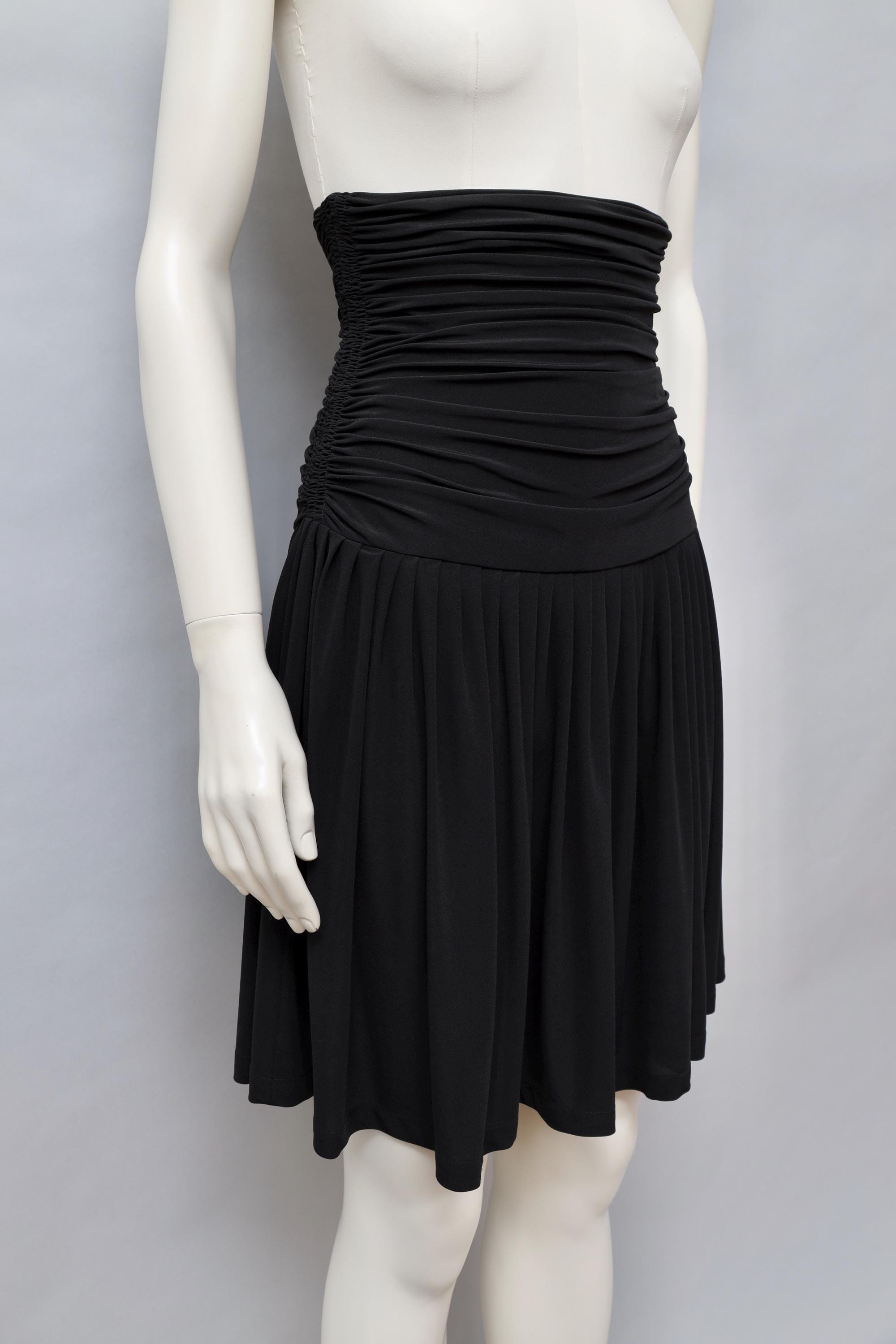 late 1980s / early 1990s Norma Kamali ultra high waist black ruched skirt