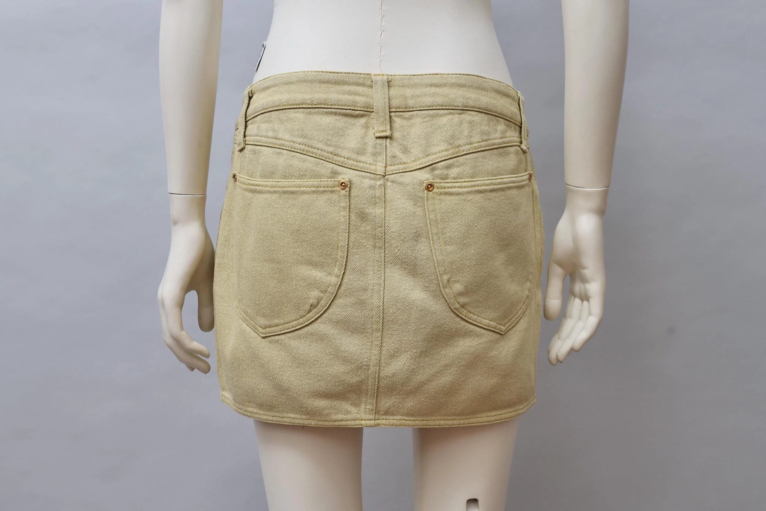 S/S 1989 Junior Gaultier anis green cotton gabardine mini skirt