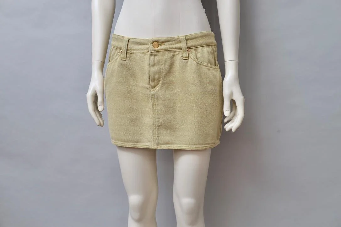S/S 1989 Junior Gaultier anis green cotton gabardine mini skirt