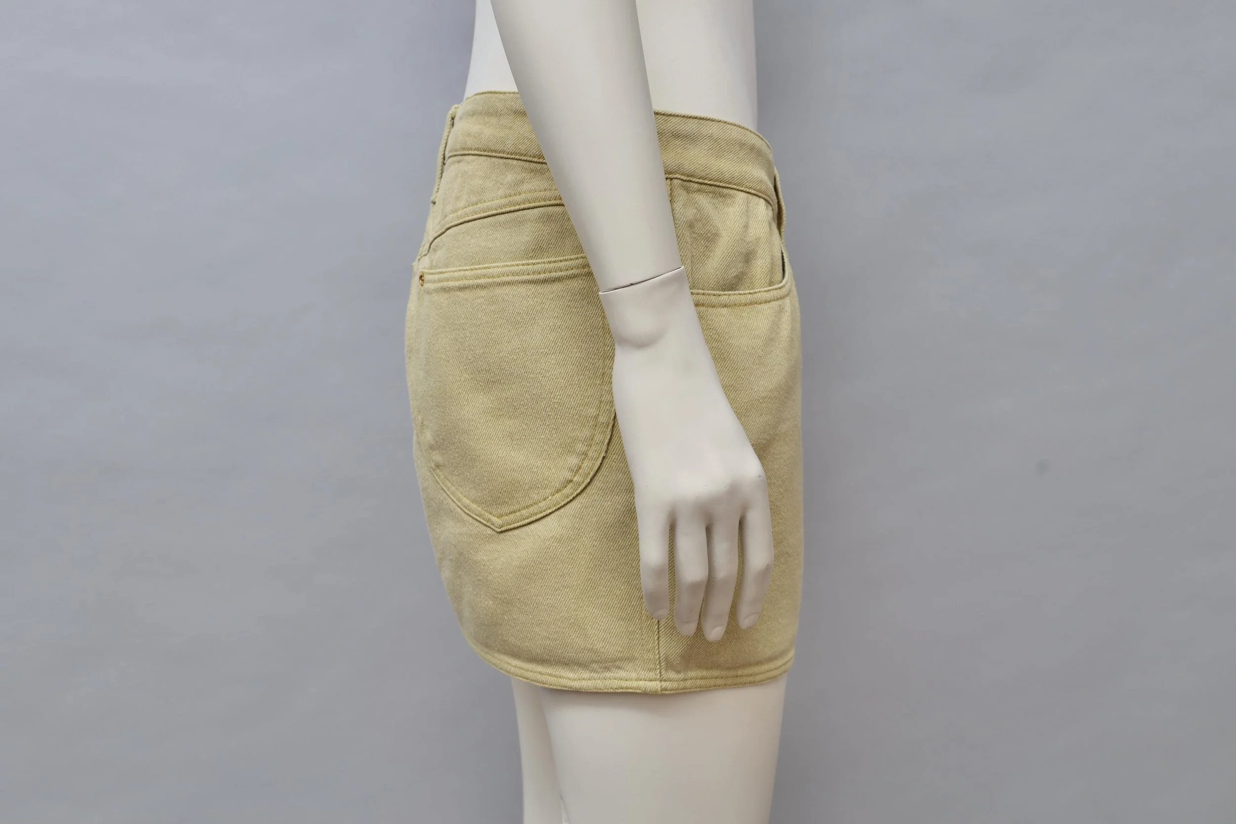 S/S 1989 Junior Gaultier anis green cotton gabardine mini skirt