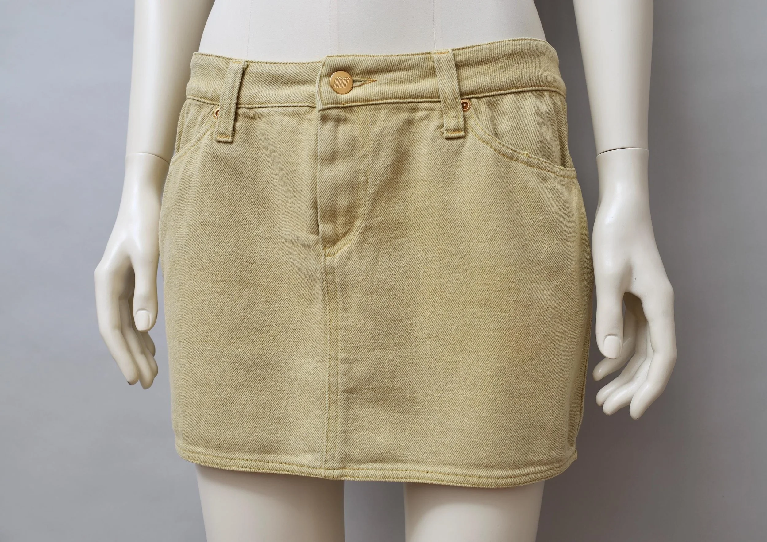 S/S 1989 Junior Gaultier anis green cotton gabardine mini skirt