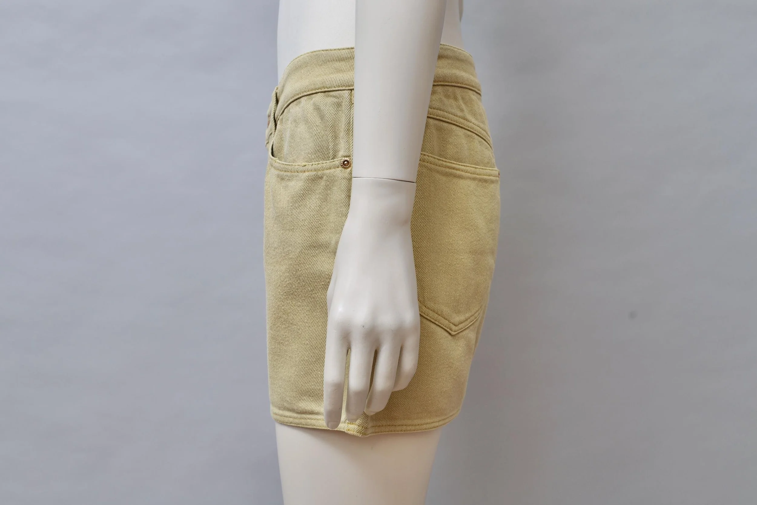 S/S 1989 Junior Gaultier anis green cotton gabardine mini skirt