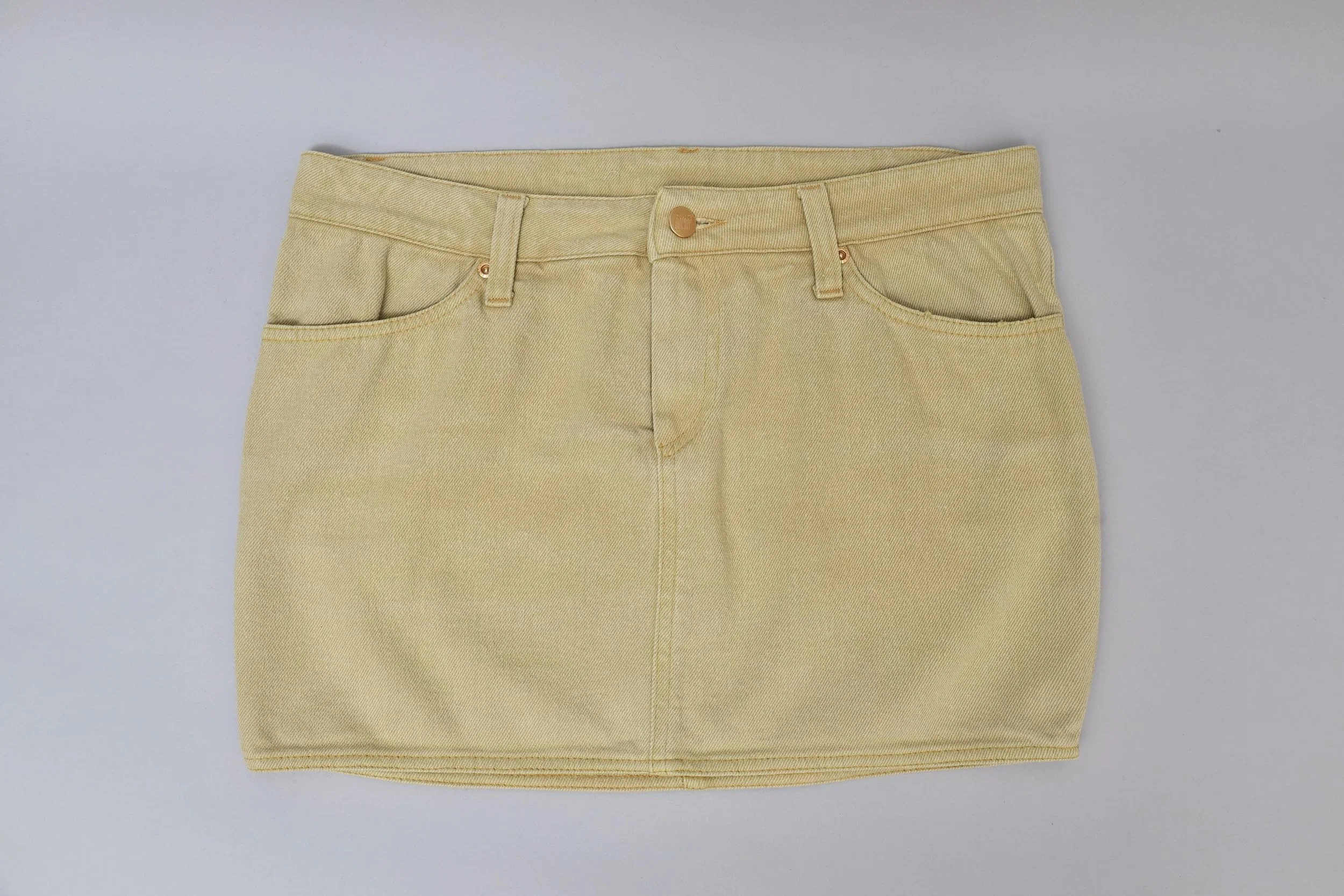 S/S 1989 Junior Gaultier anis green cotton gabardine mini skirt