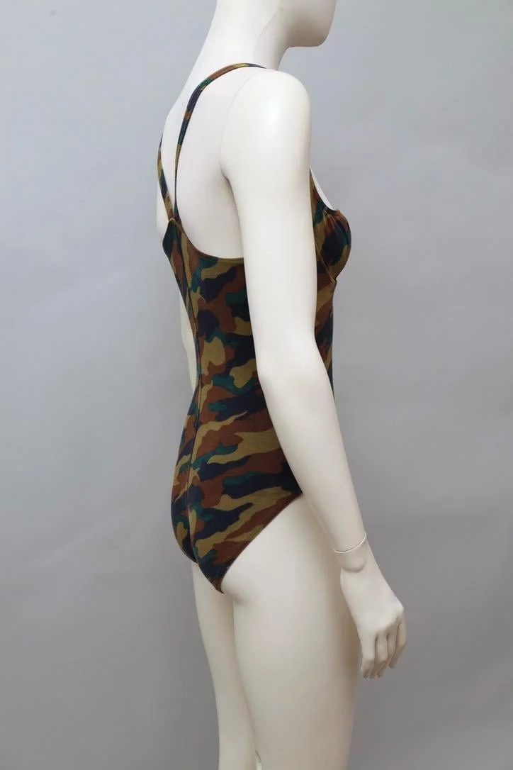 S/S 1988 Chantal Thomass camouflage bodysuit