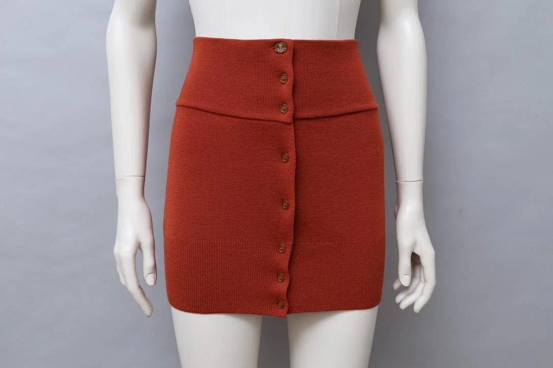 F/W 2012 Vivienne Westwood rust orange wool knit miniskirt