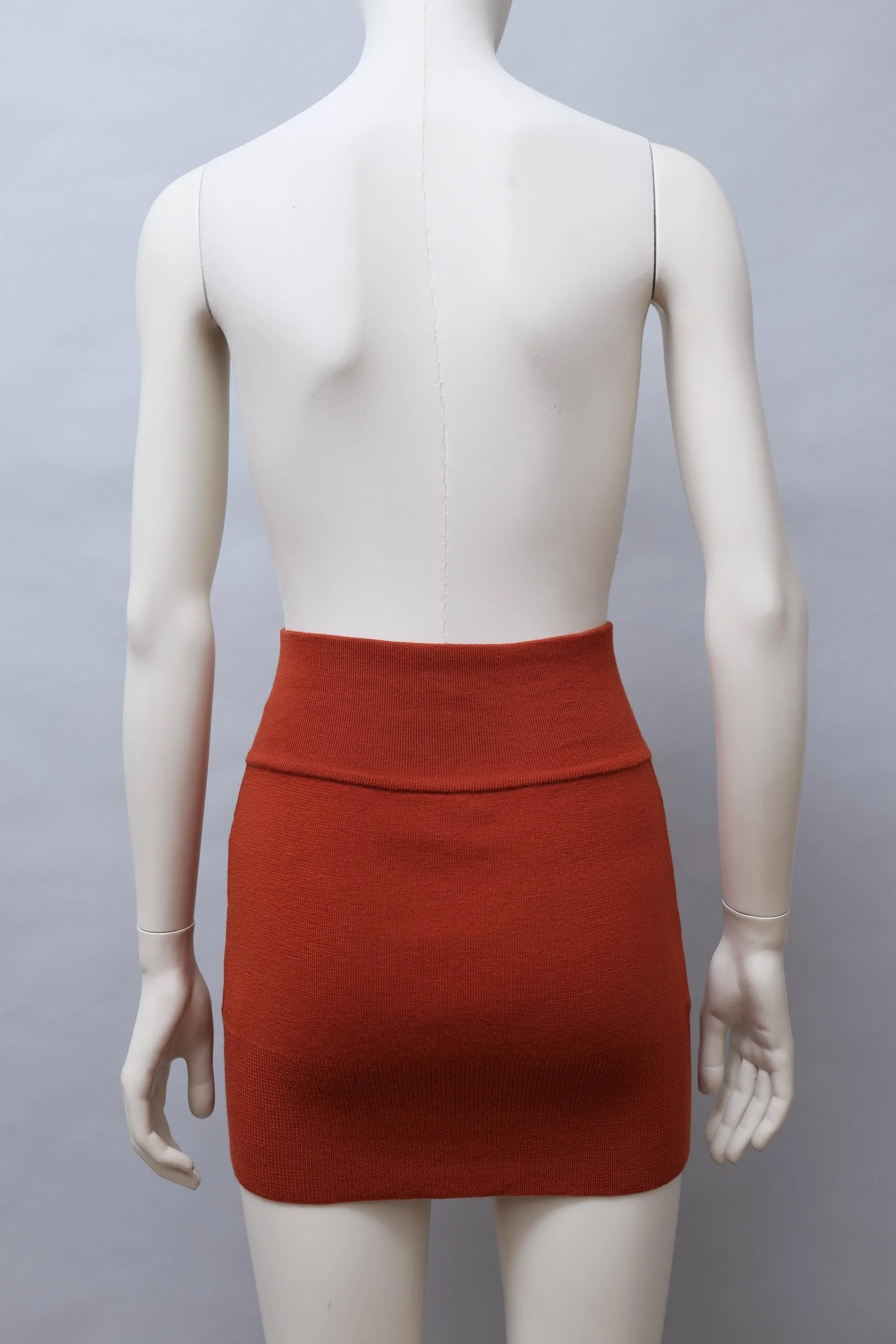 F/W 2012 Vivienne Westwood rust orange wool knit miniskirt back