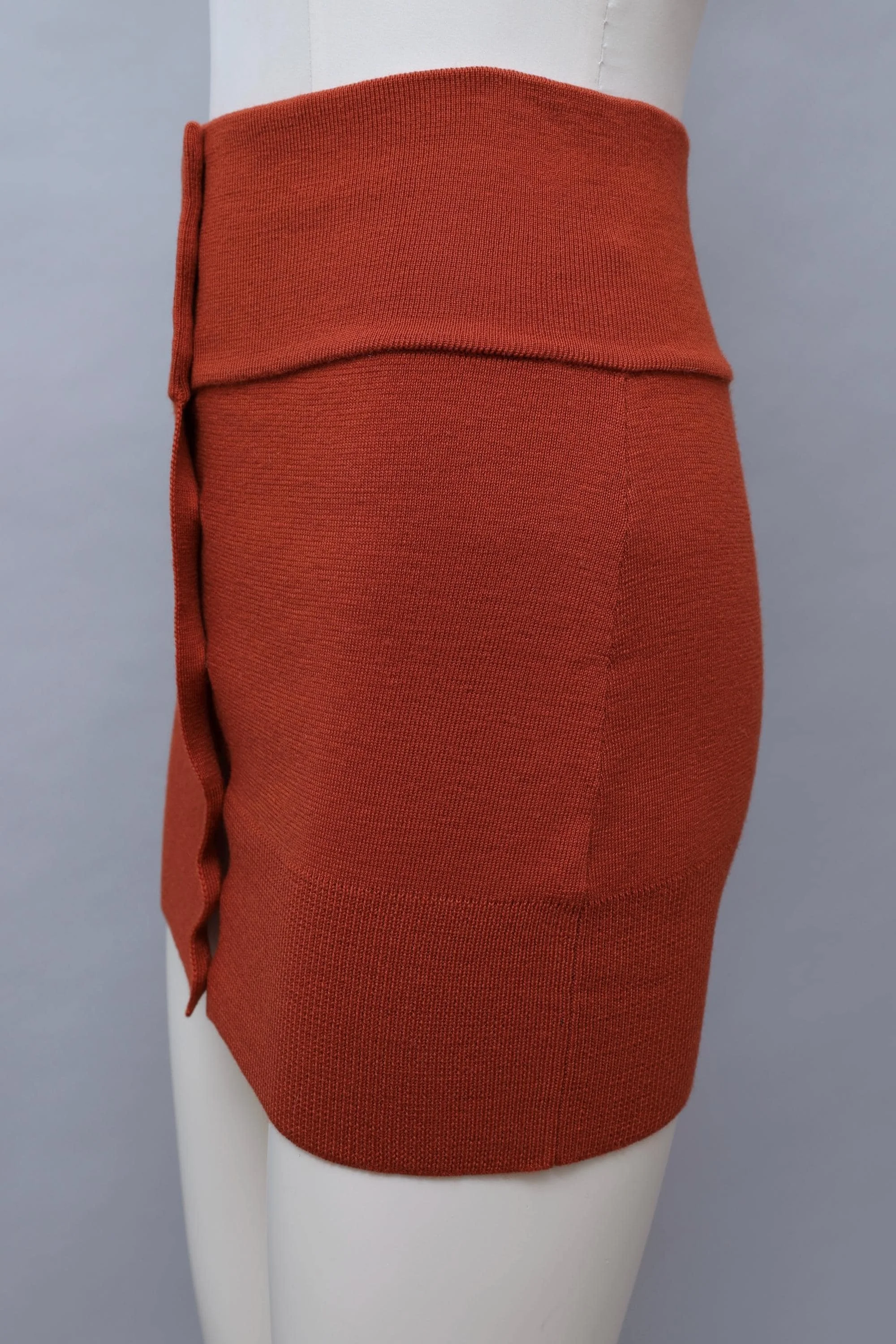 F/W 2012 Vivienne Westwood rust orange wool knit miniskirt