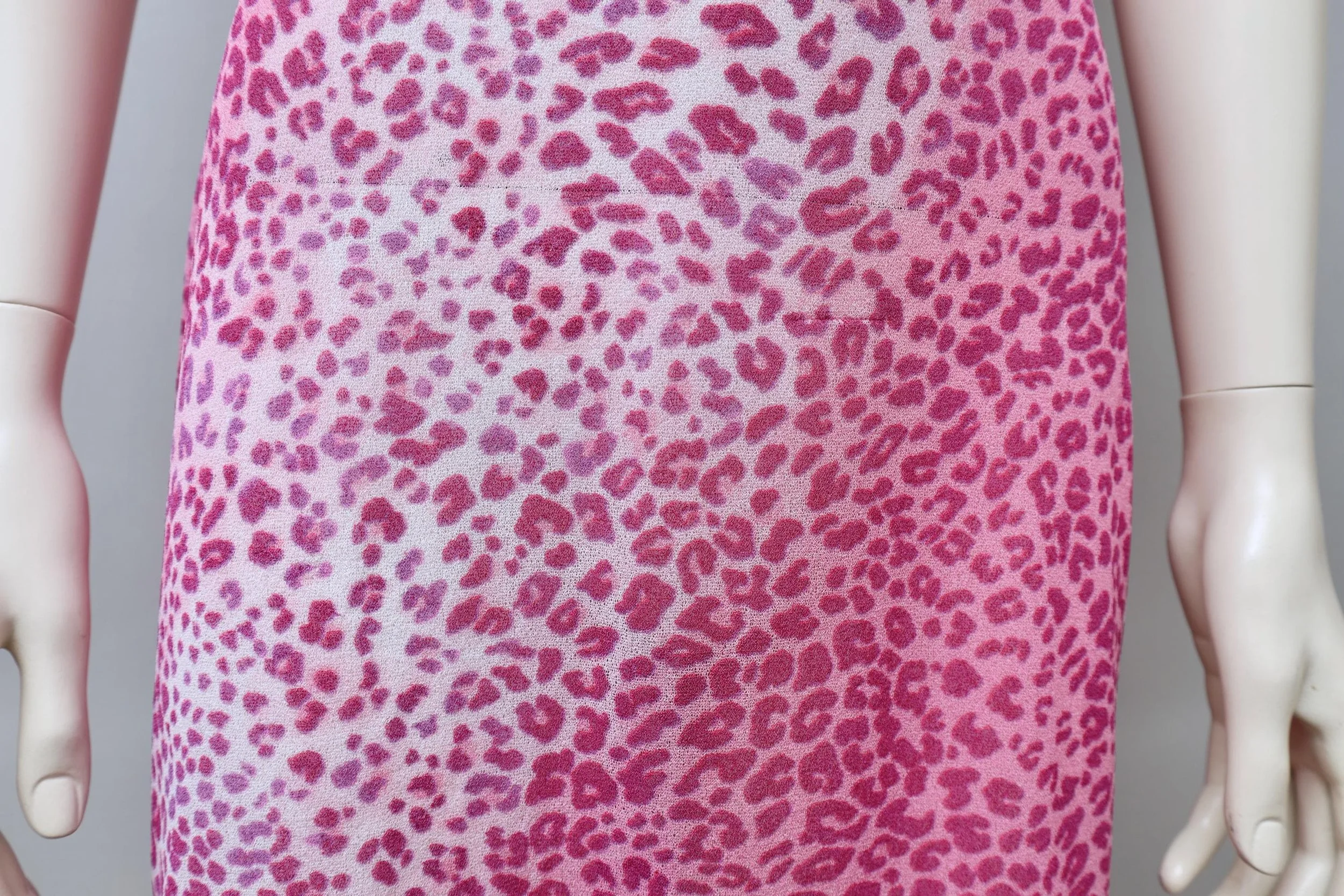 1990s Occhi Verdi pink leopard print mesh