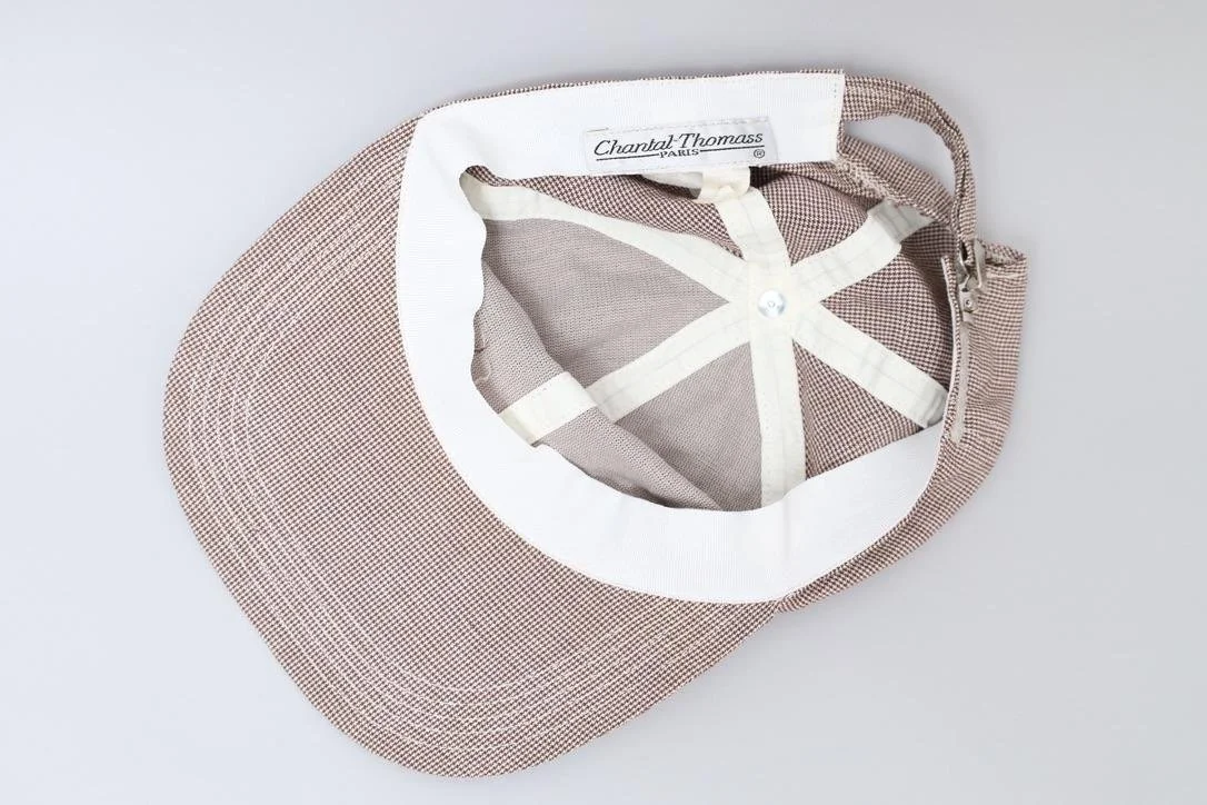 late 1980s / early 1990s Chantal Thomass brown puppytooth cap