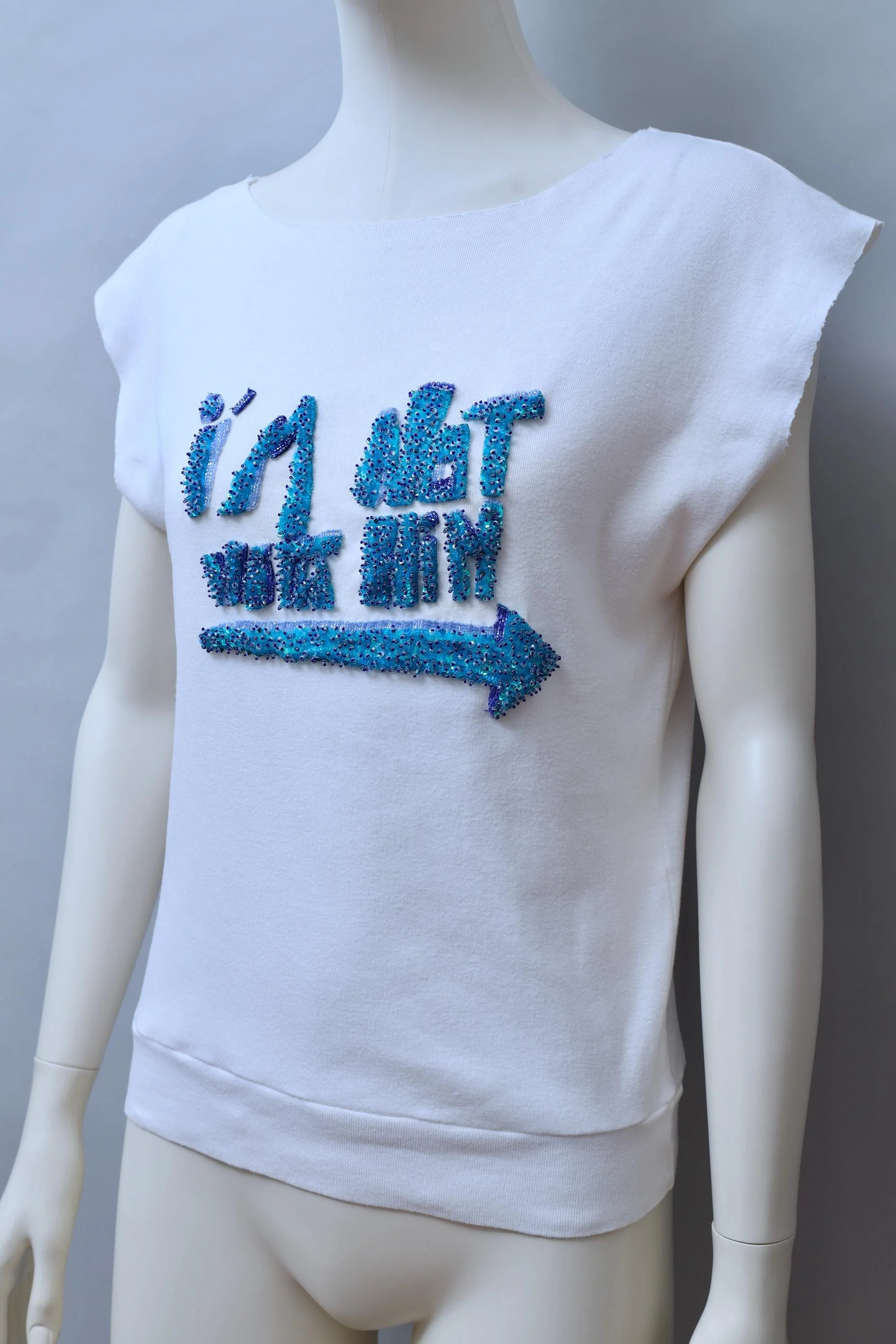 2000s Irina Volkonskii embellished cotton rib top