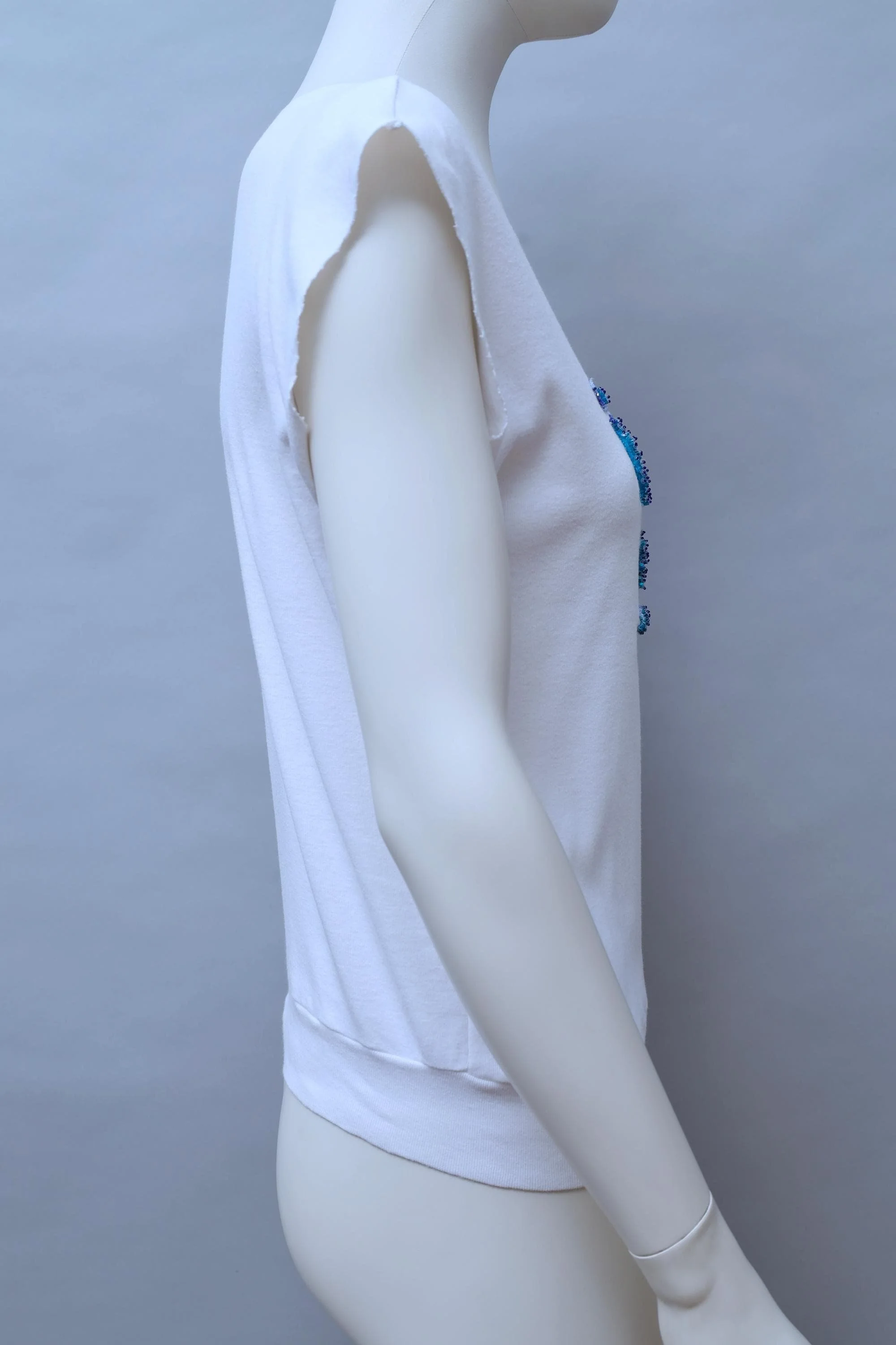 2000s Irina Volkonskii embellished cotton rib top