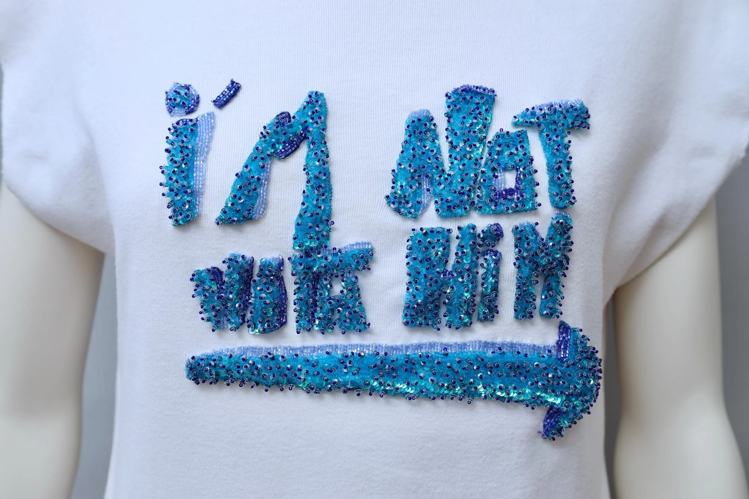 2000s Irina Volkonskii embellished cotton rib top