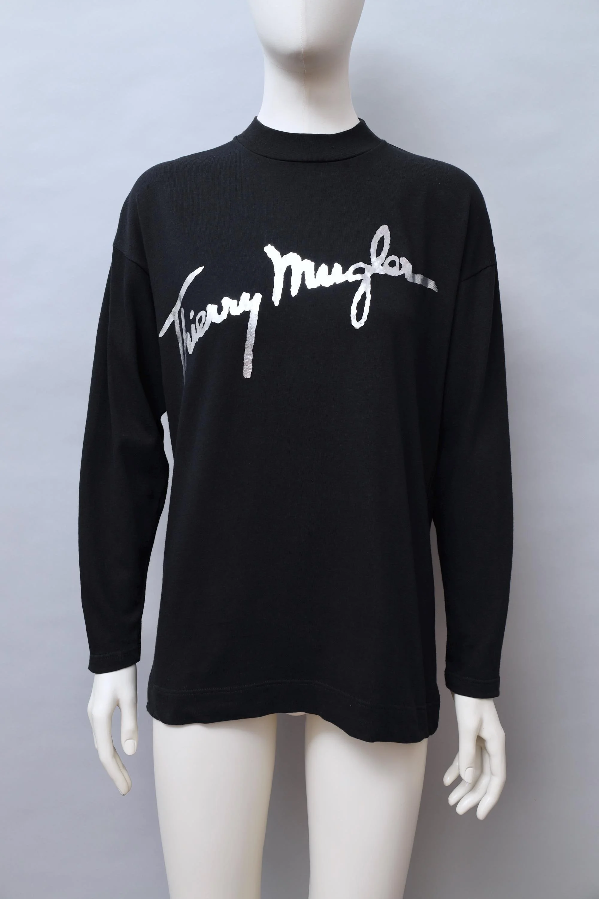 late 1980s / early 1990s Thierry Mugler activ metallic signature logo longsleeve