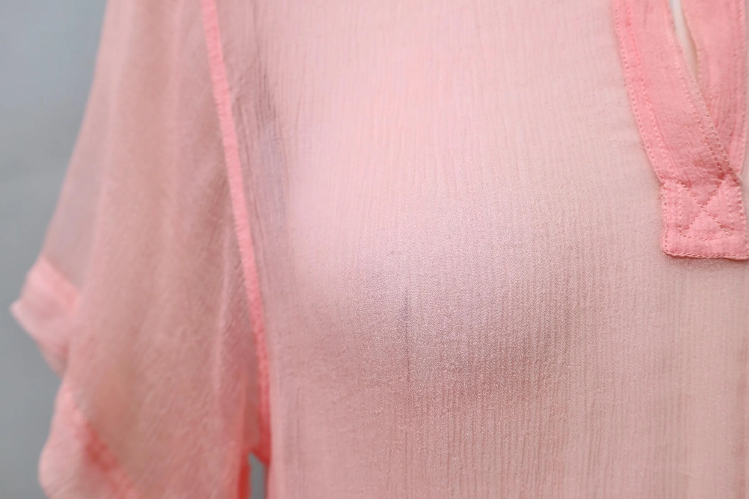 1980s Chantal Thomass salmon pink mousseline de soie
