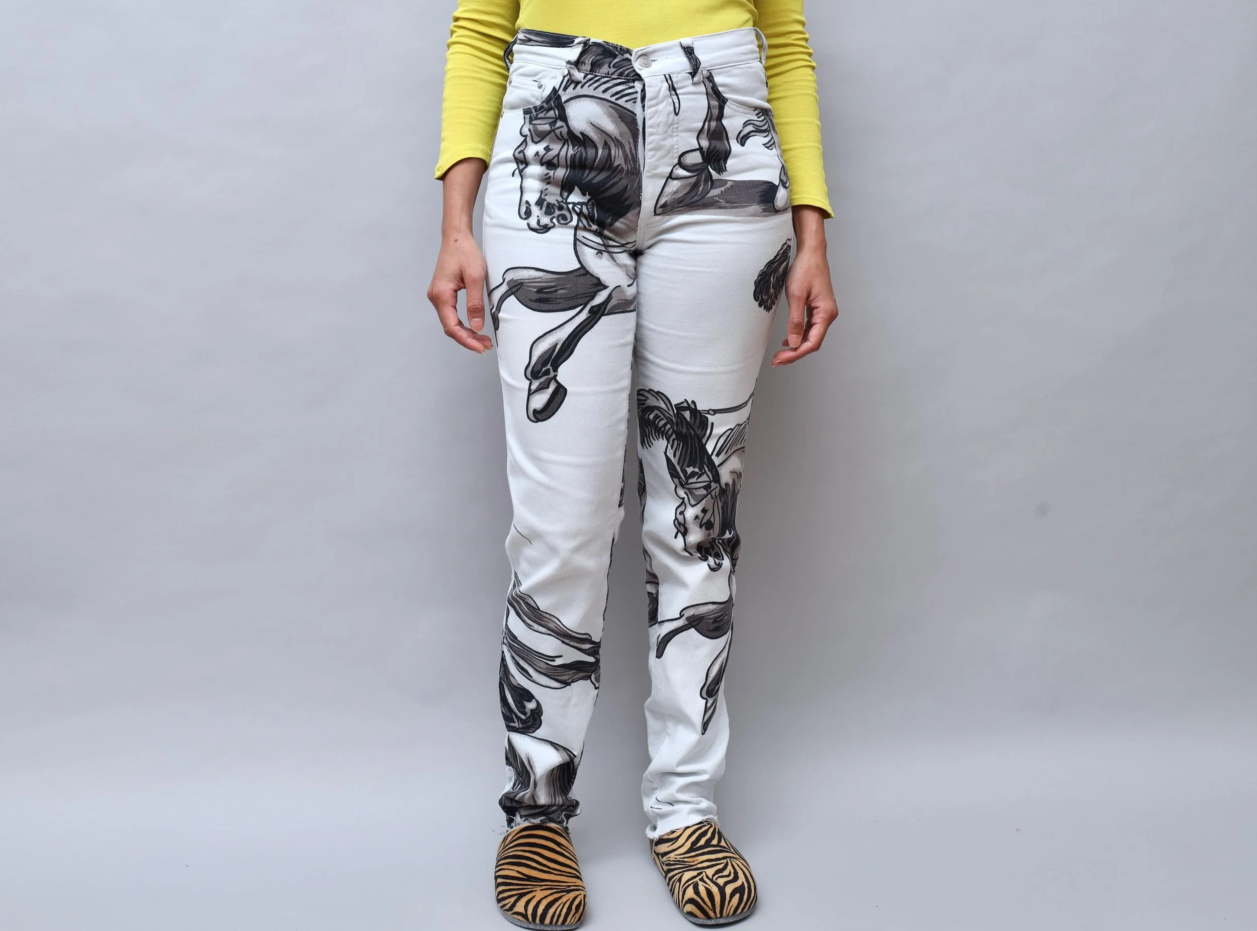 1990s Jean-Charles de Castelbajac horse print jeans