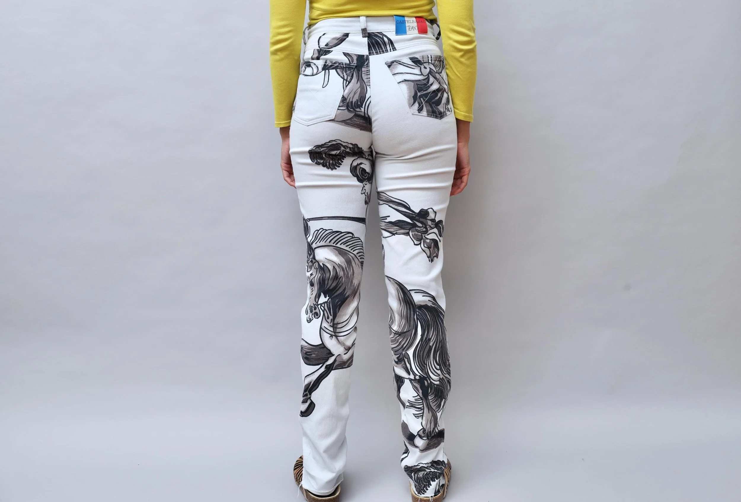1990s Jean-Charles de Castelbajac horse print jeans