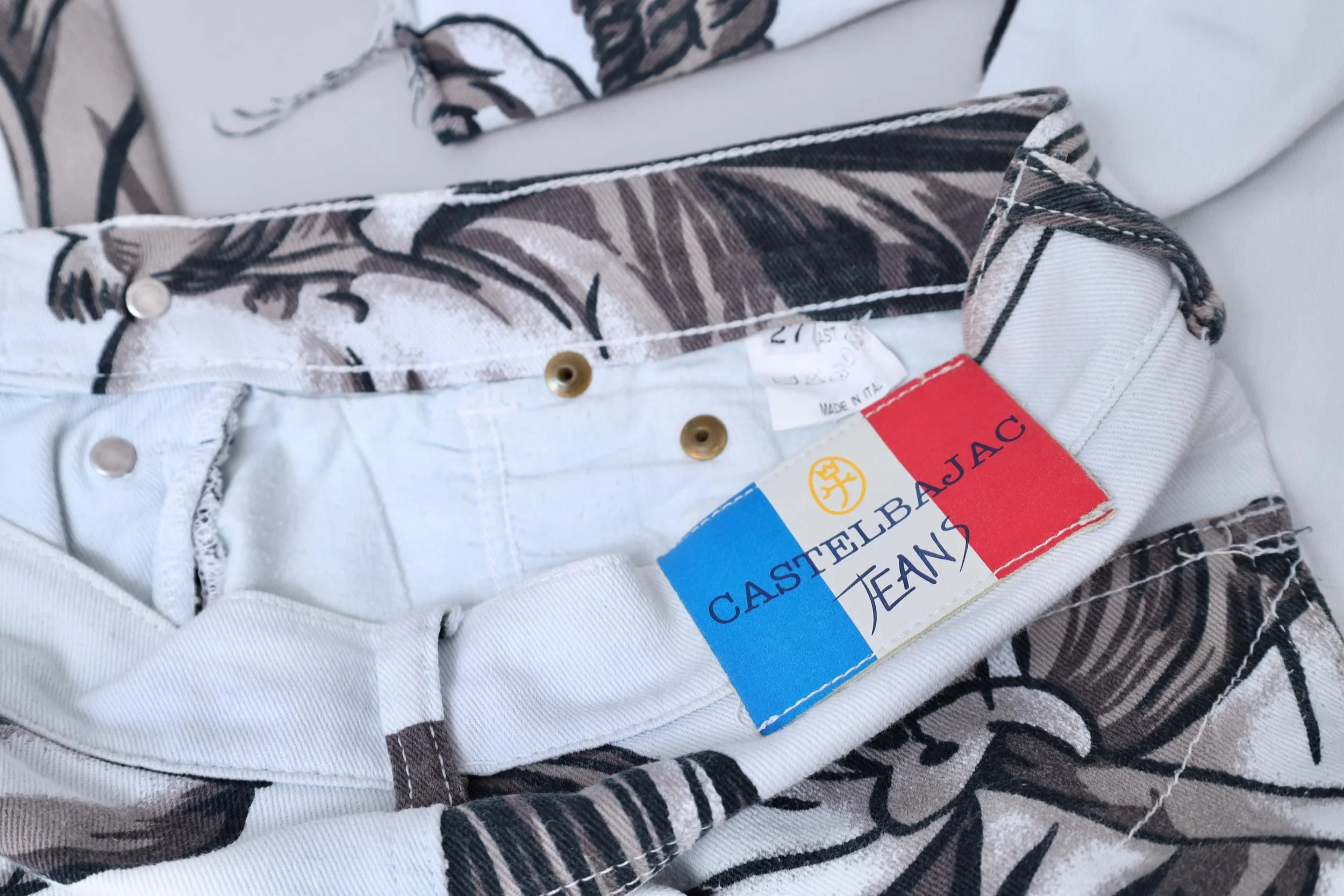 1990s Jean-Charles de Castelbajac horse print jeans
