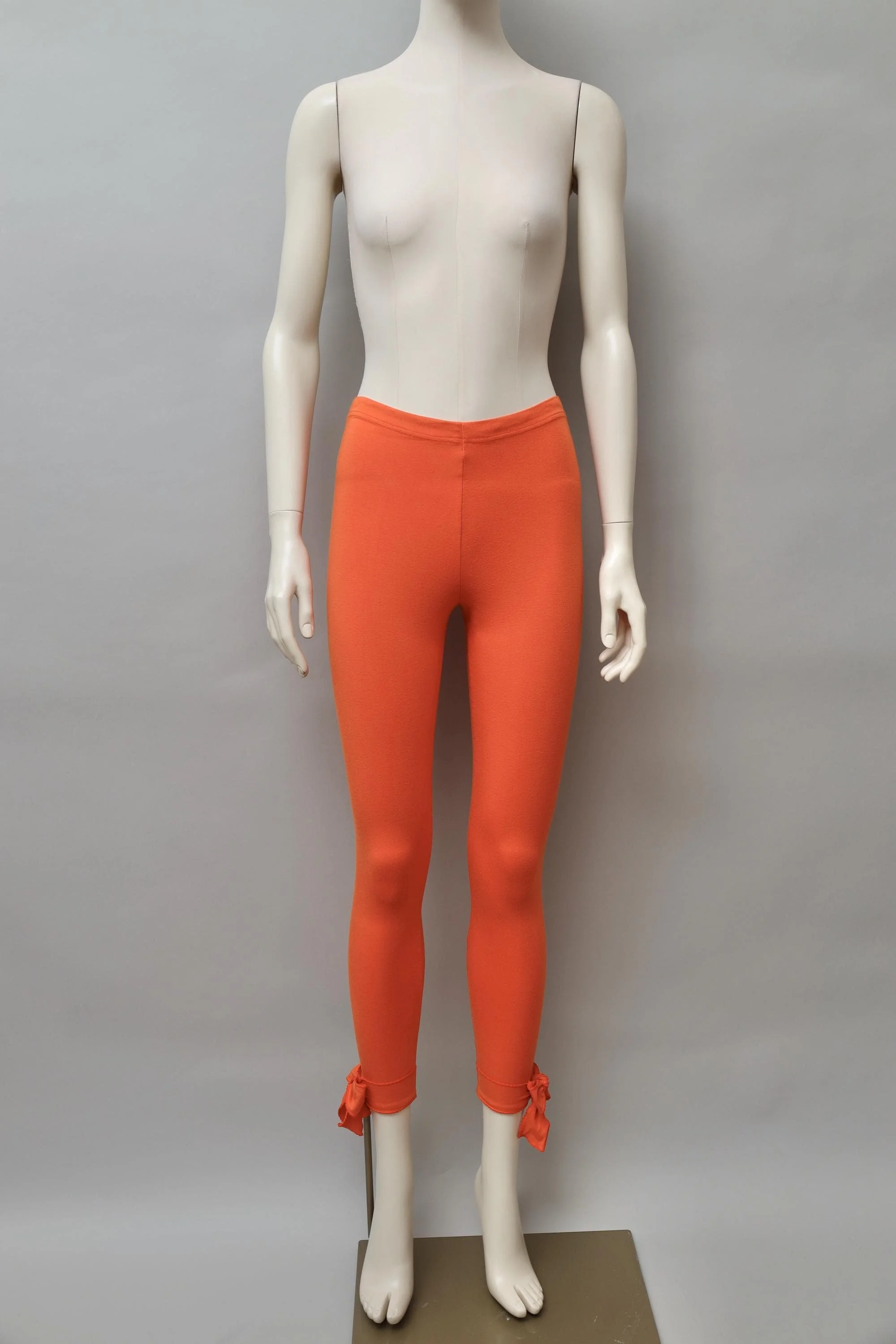 1990s Chantal Thomass orange ribbon hem leggings