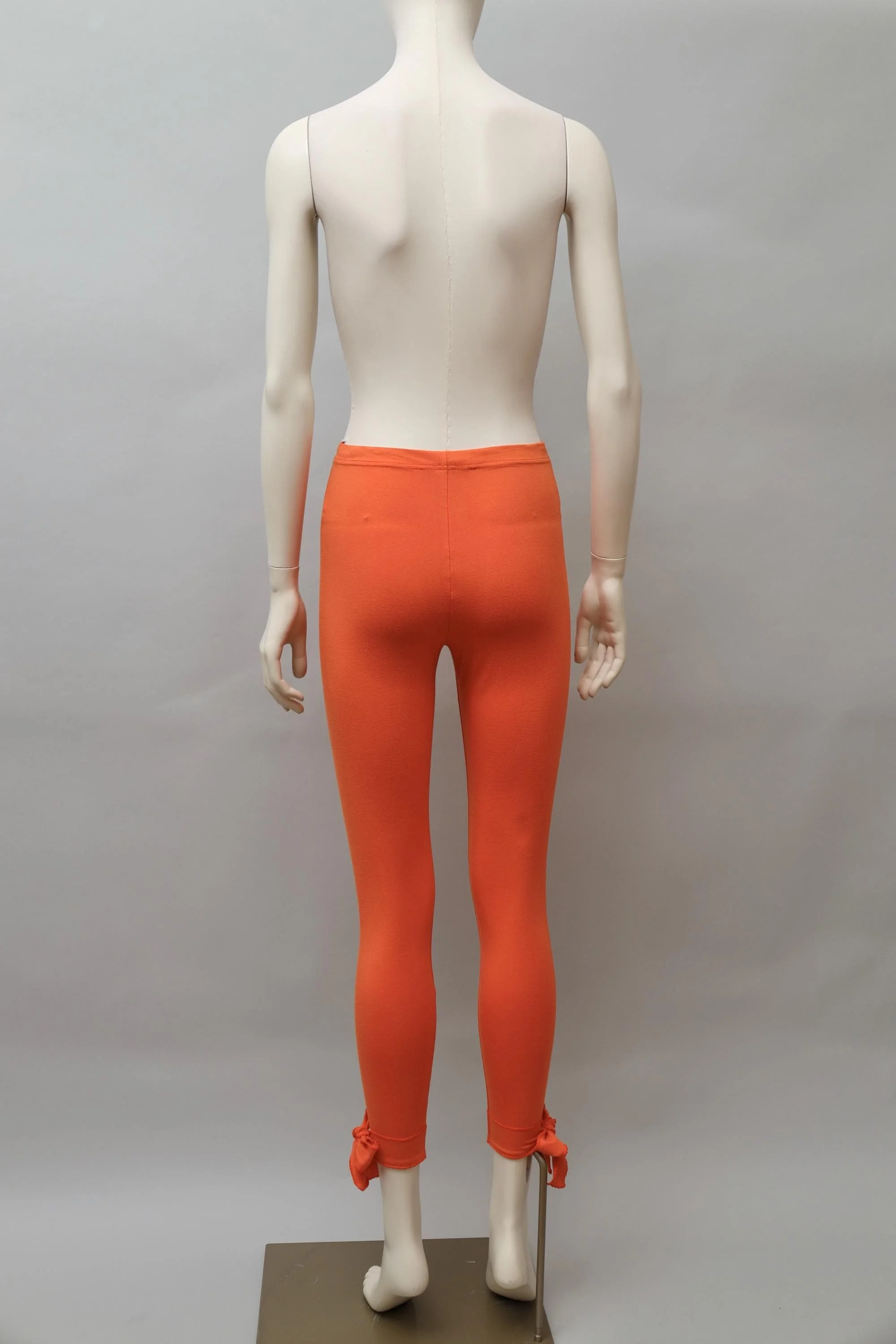 1990s Chantal Thomass orange ribbon hem leggings