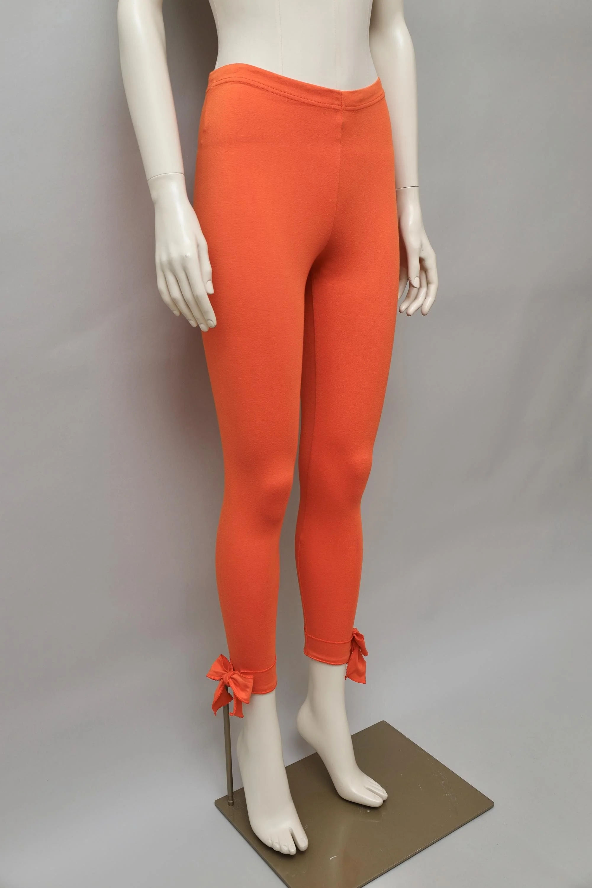 1990s Chantal Thomass orange ribbon hem leggings