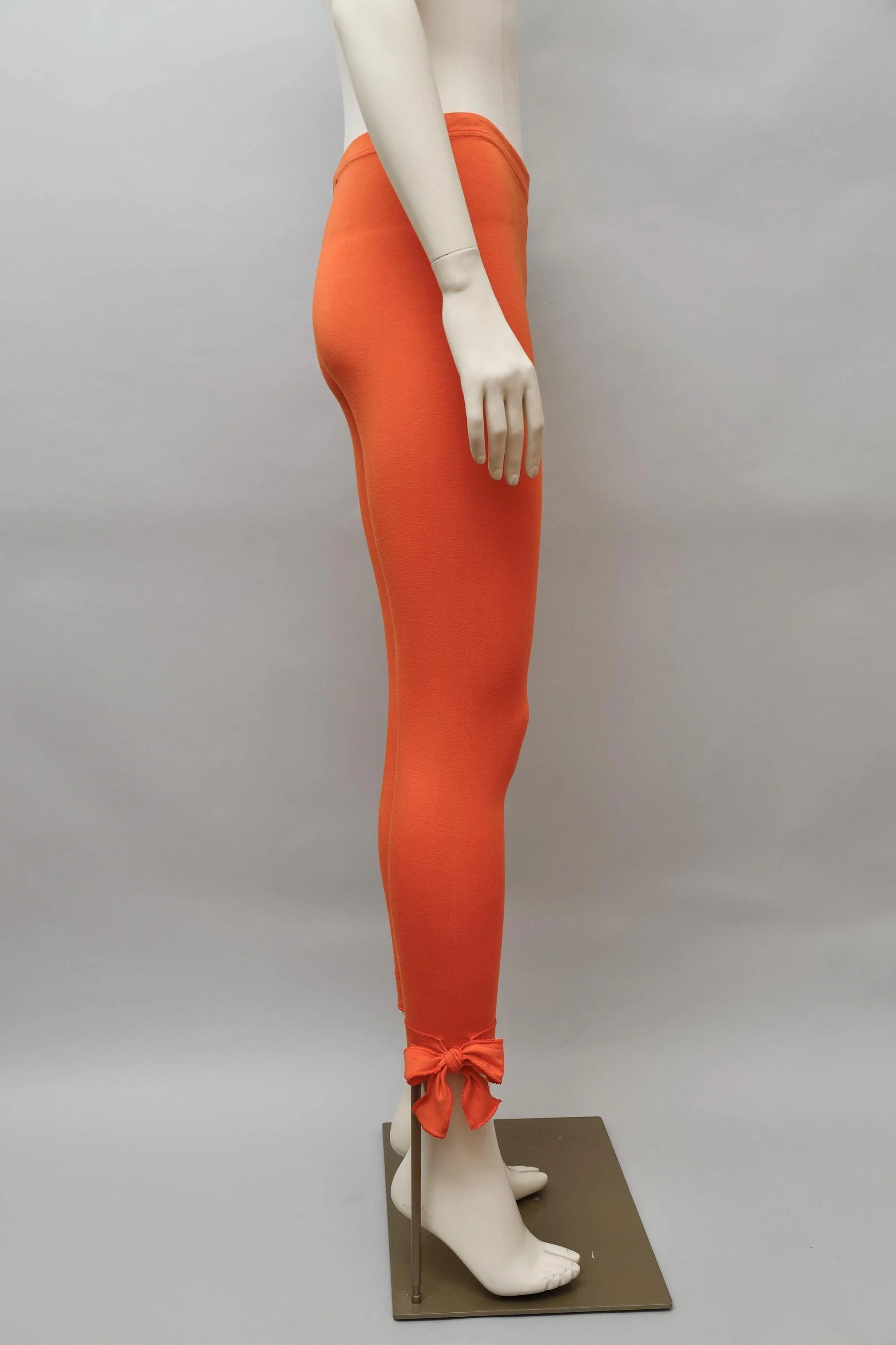 1990s Chantal Thomass orange ribbon hem leggings
