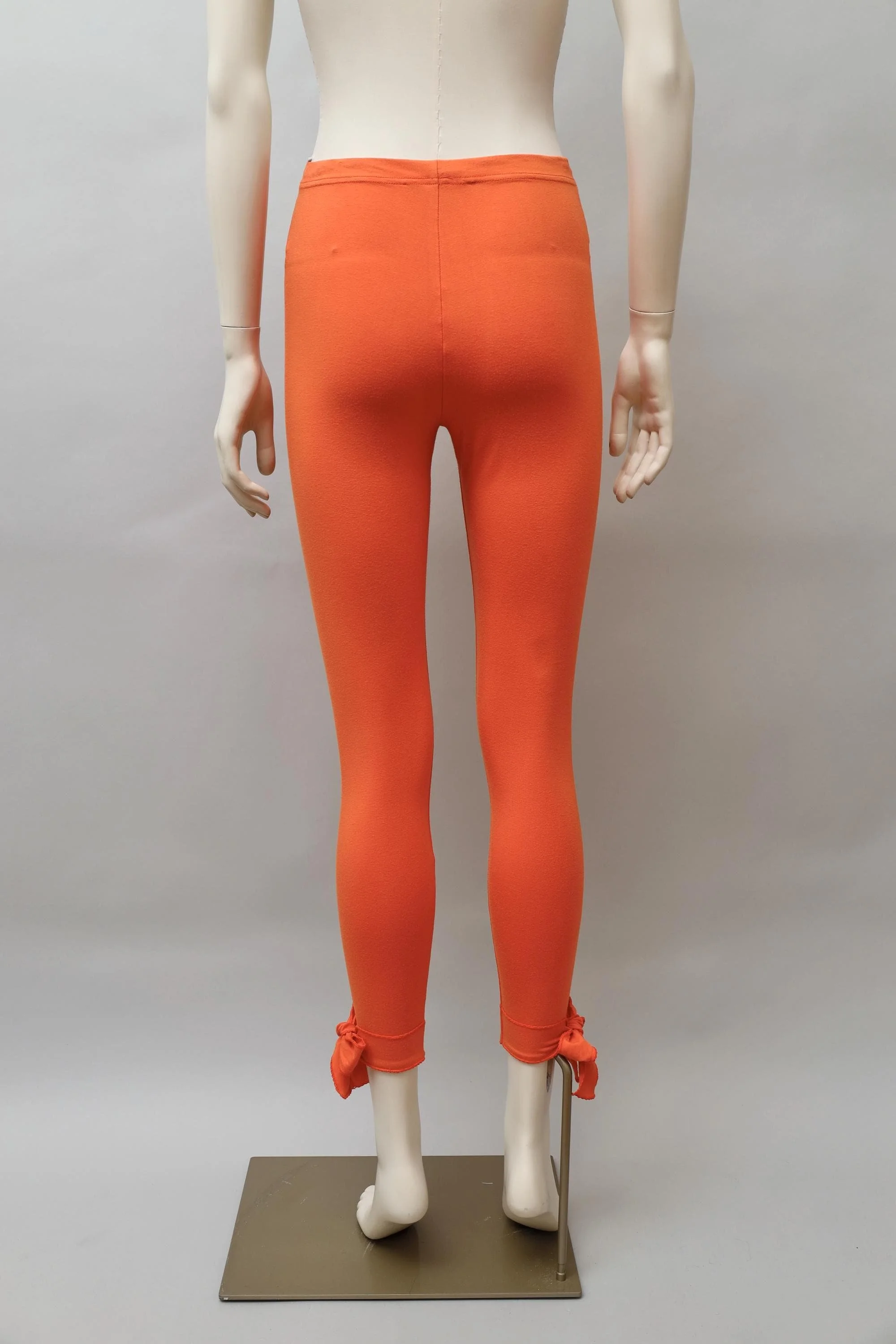 1990s Chantal Thomass orange ribbon hem leggings
