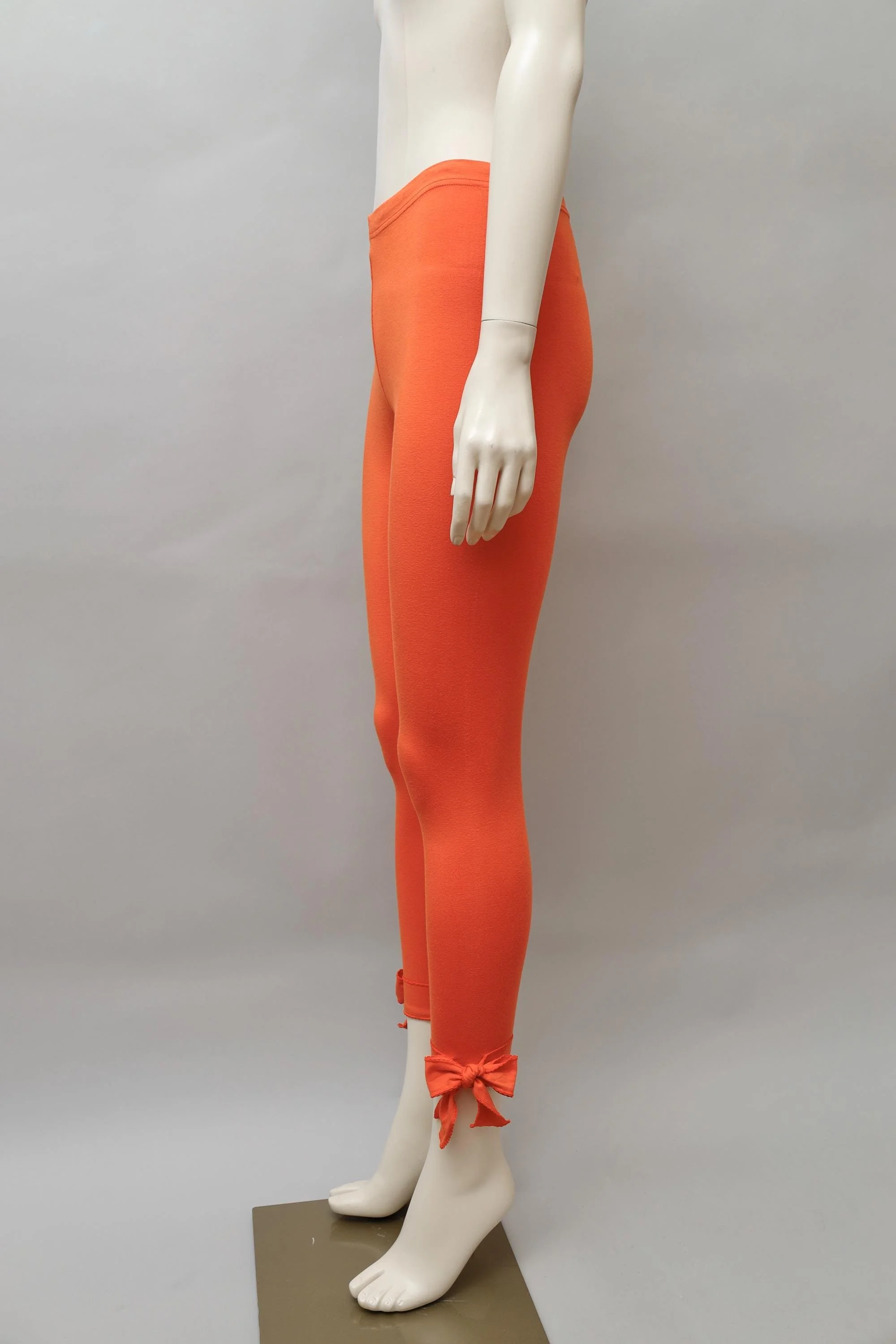 1990s Chantal Thomass orange ribbon hem leggings
